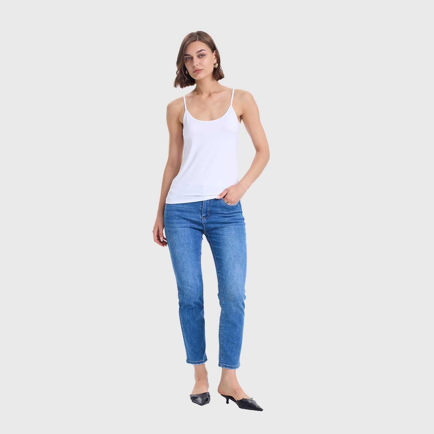 Polera Mujer Pabilo Básico Liso Blanco Fashion's Park-3