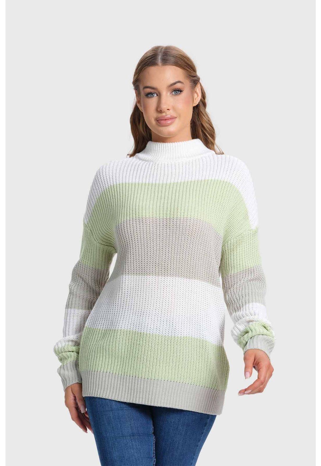 Sweater Mujer Bloques Verde-0