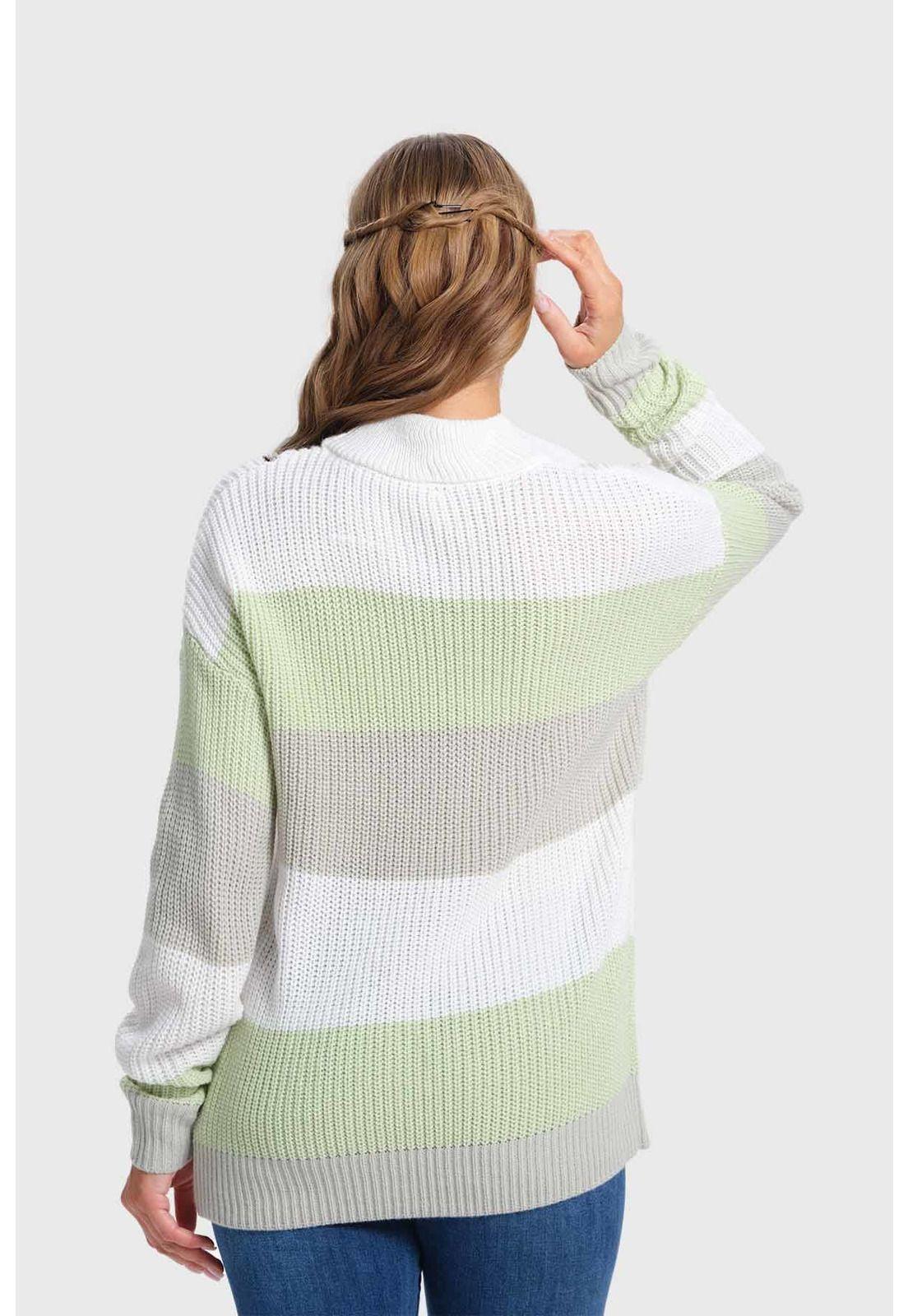 Sweater Mujer Bloques Verde-2