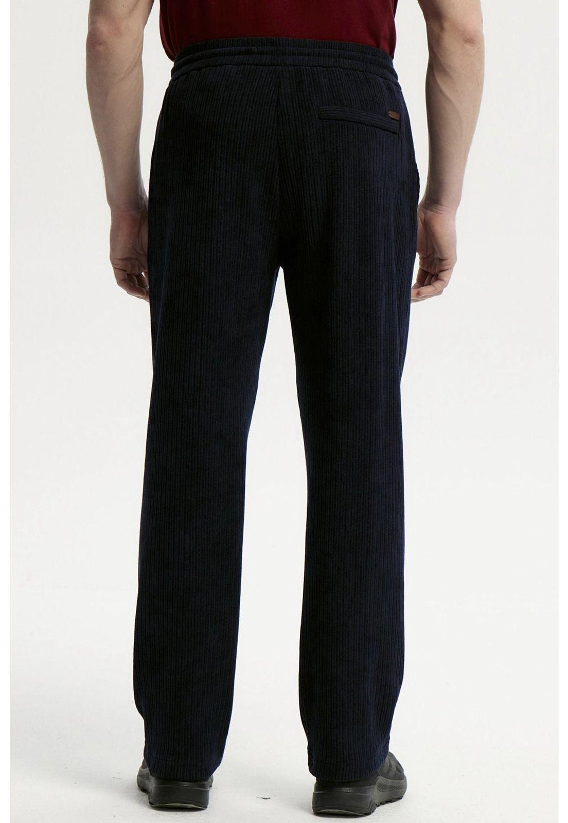 Pantalón Buzo Hombre Calce Recto Azul Marino - ll-2