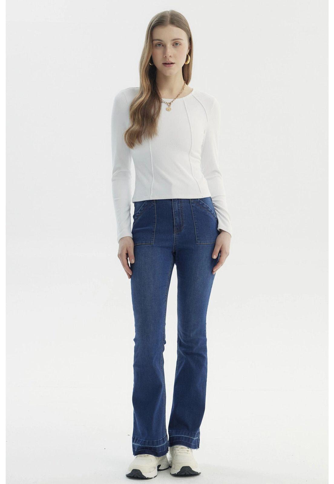 Polera Mujer Cortes Roule Blanco-3