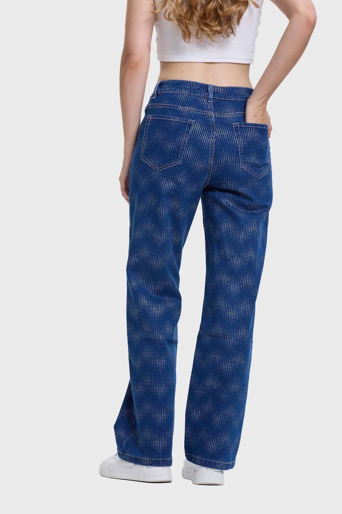 Jeans Mujer Recto Azul-2