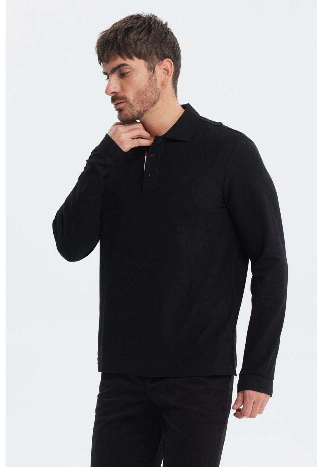 Polera Hombre Print Silicona Negro-1