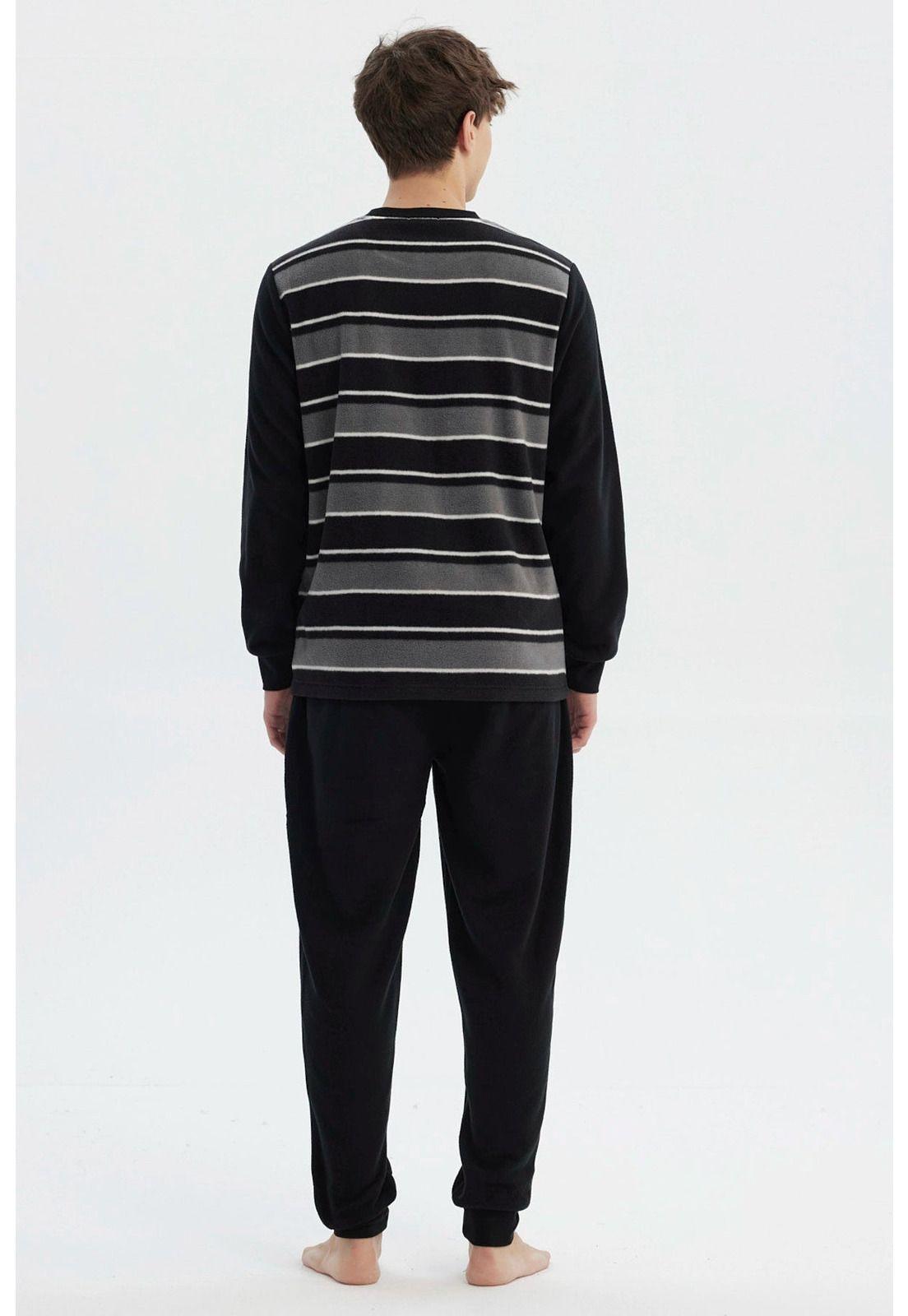 Pijama Hombre Pijama Polera Y Pantalón Negro - ll-2