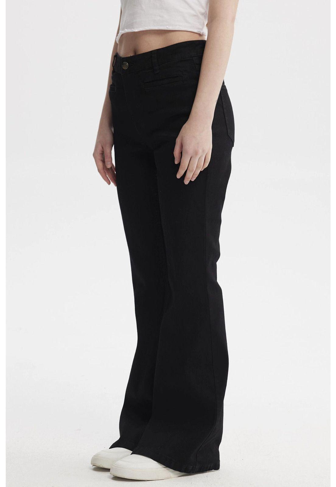 Jeans Mujer Moda Flare Negro - V-1