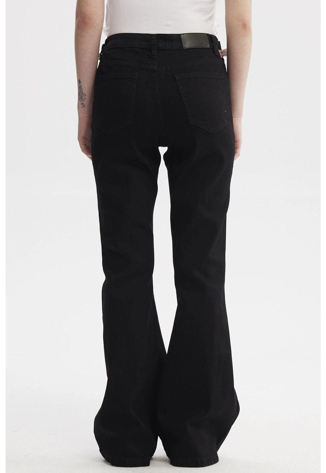 Jeans Mujer Moda Flare Negro - V-2