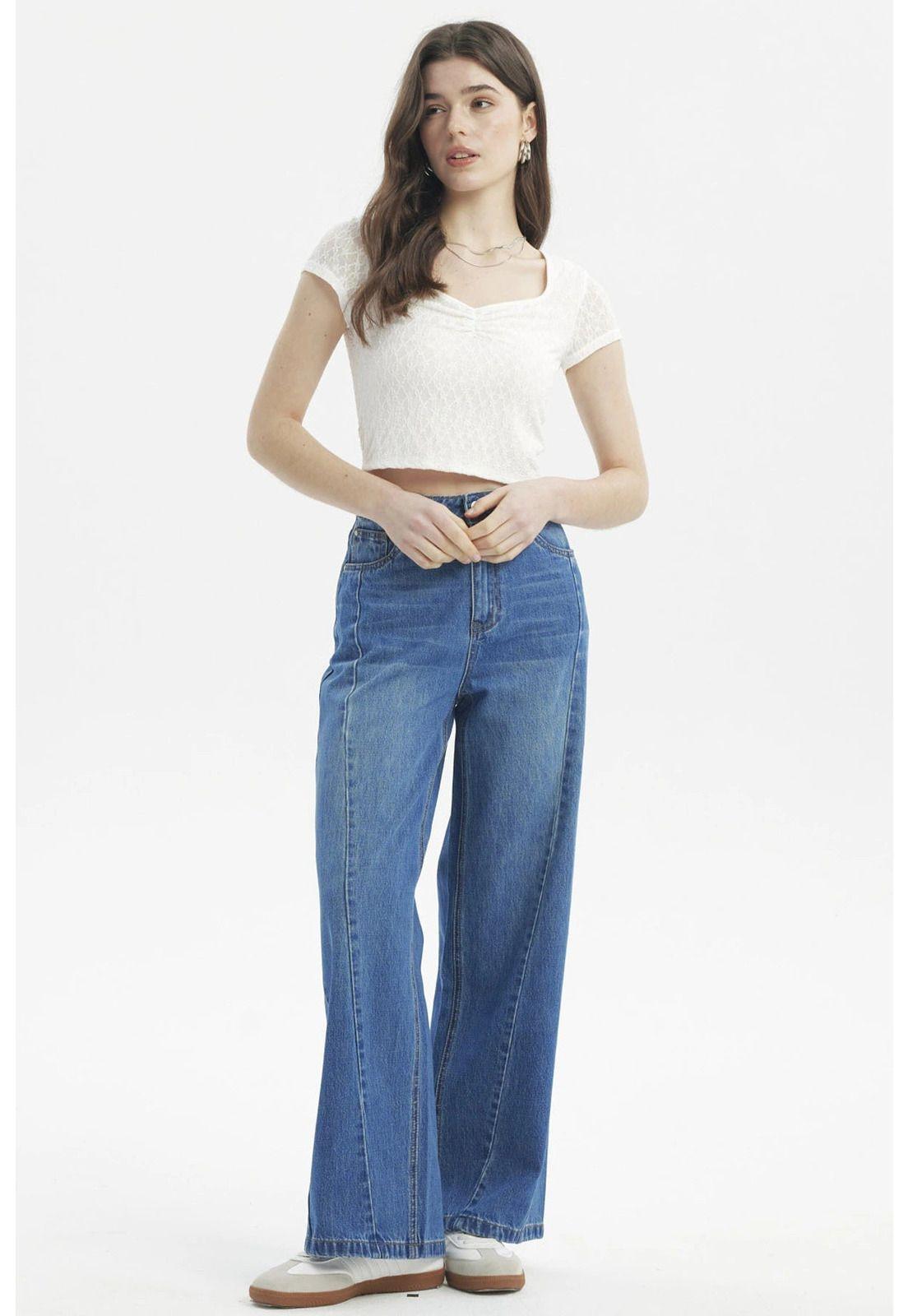 Jeans Mujer Baggy Moda Azul-3