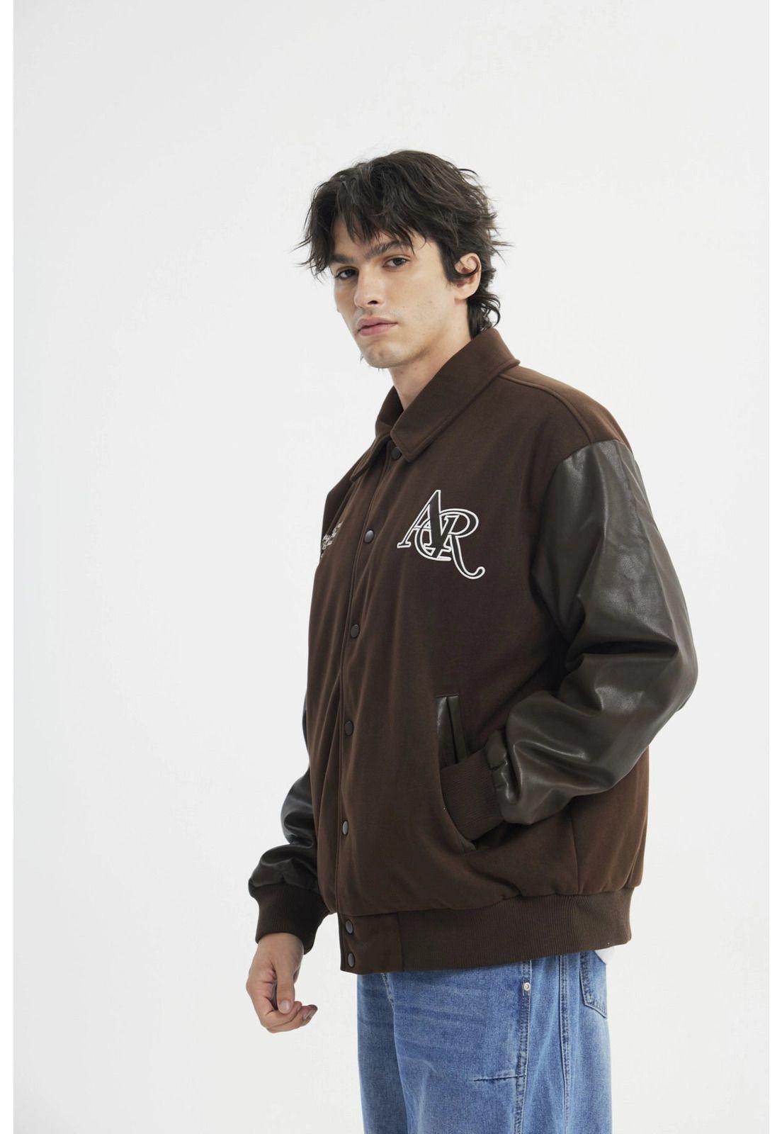 Chaqueta Hombre Cuello Camisero Café - ll-2