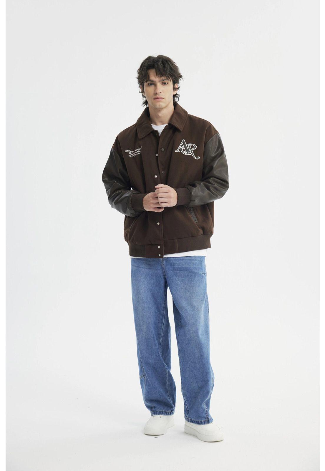 Chaqueta Hombre Cuello Camisero Café - ll-3