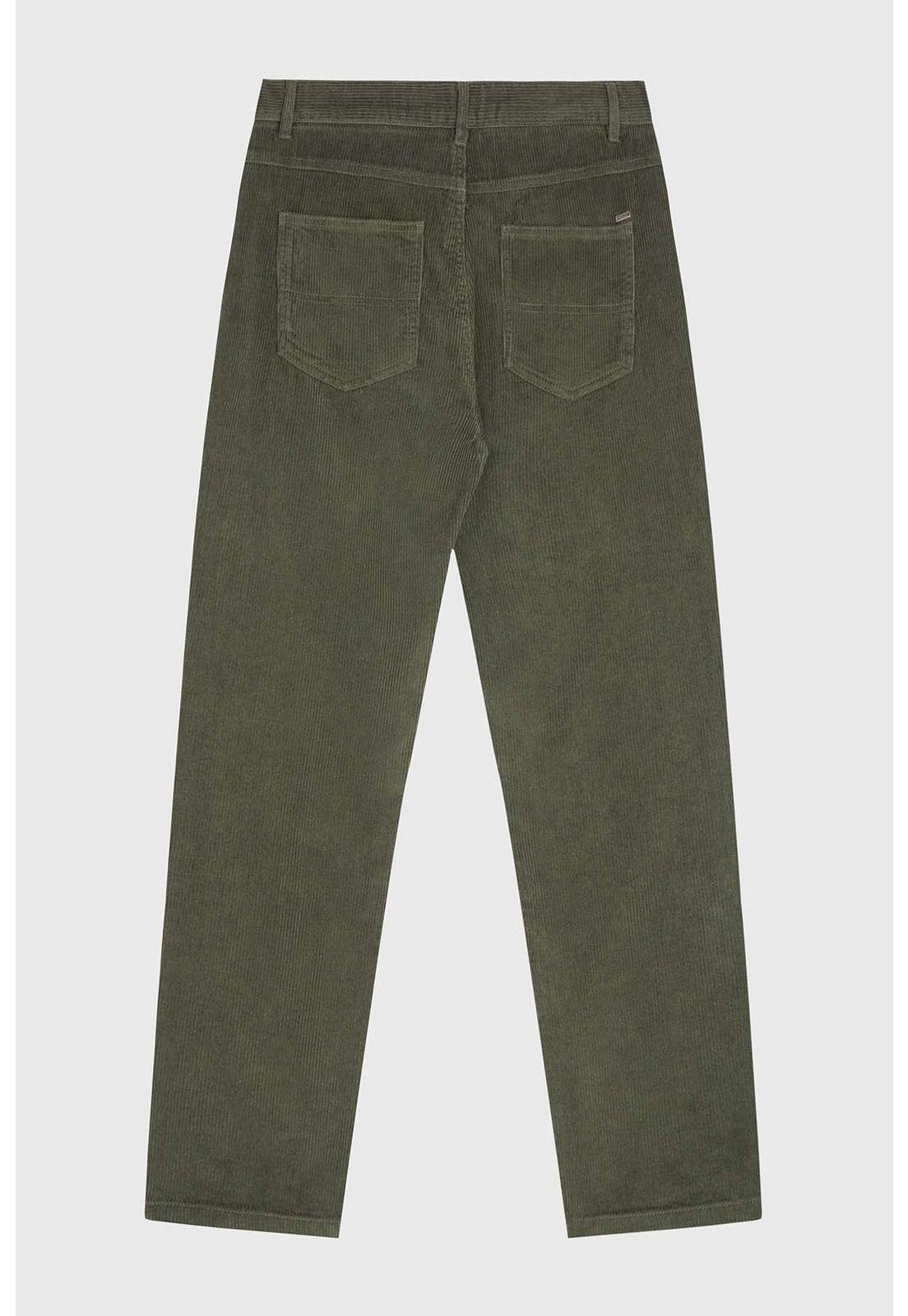 Pantalón Hombre Básico Cotelé Verde-1