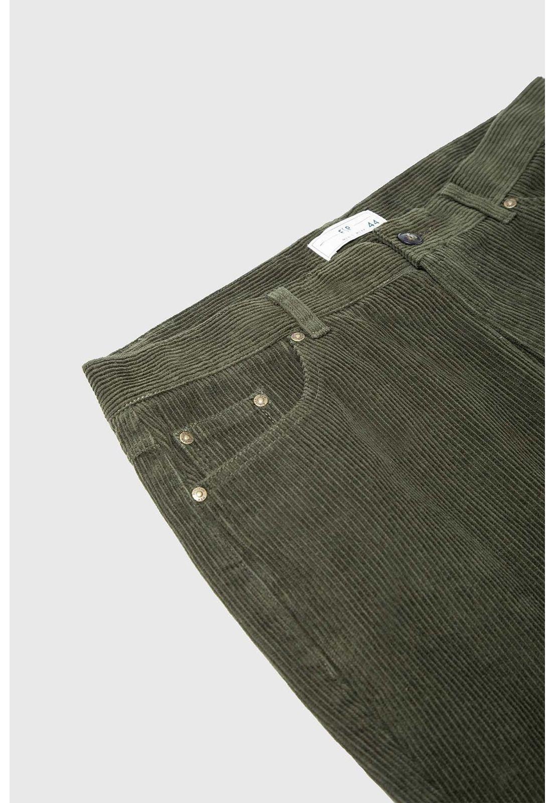 Pantalón Hombre Básico Cotelé Verde-2