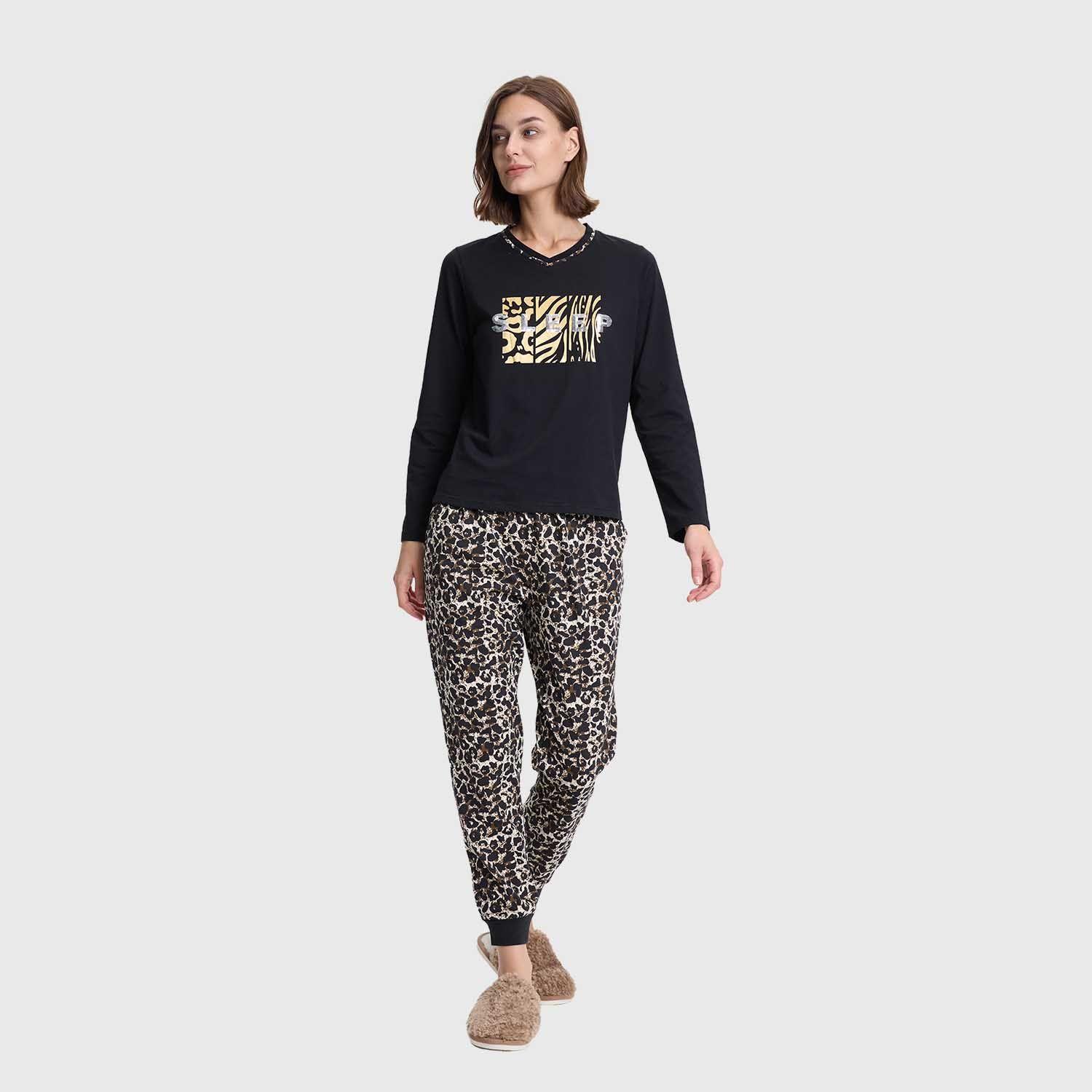 Pijama Mujer Estampado Negro Fashion's Park-3