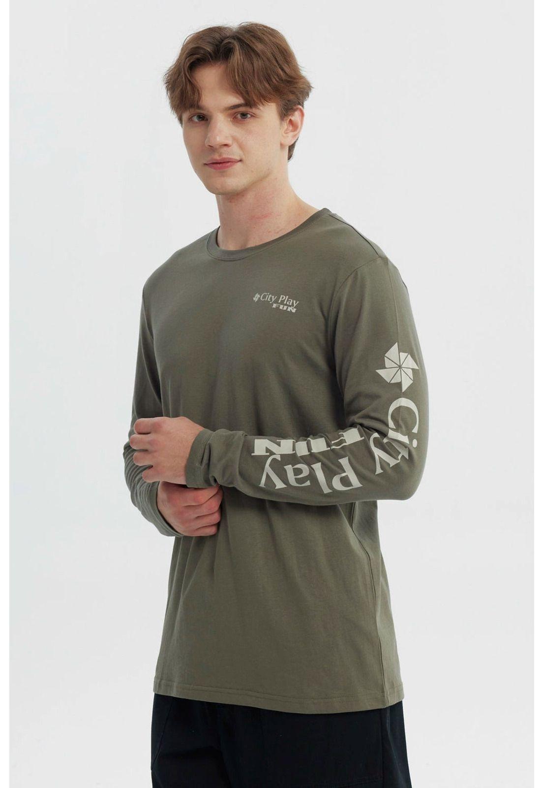 Polera Hombre Slim Verde Militar - lV-1