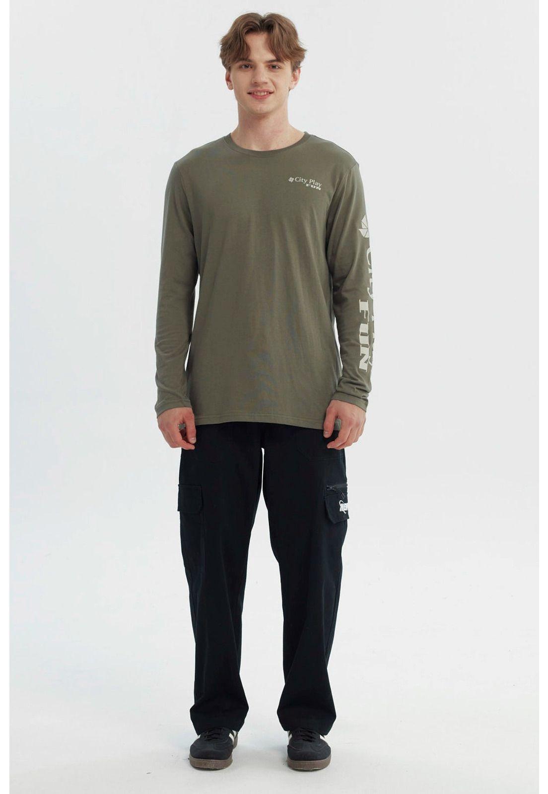 Polera Hombre Slim Verde Militar - lV-3
