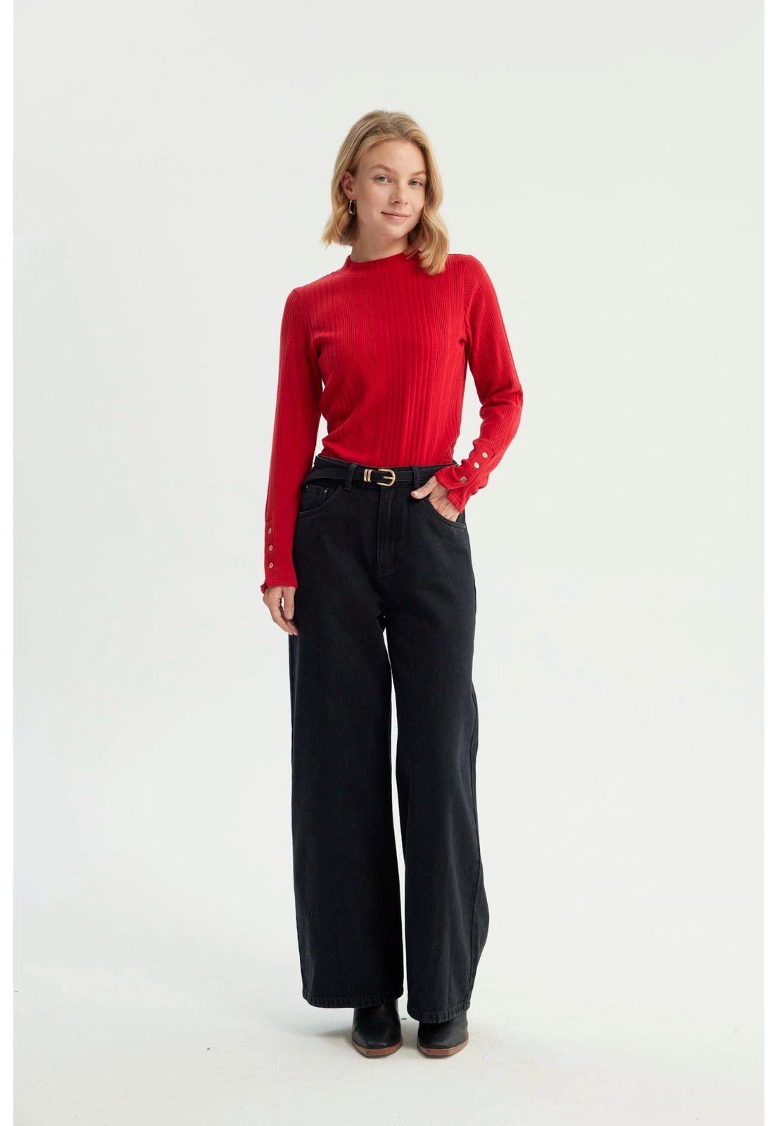 Polera Mujer Ajustado Rojo - Vl-3