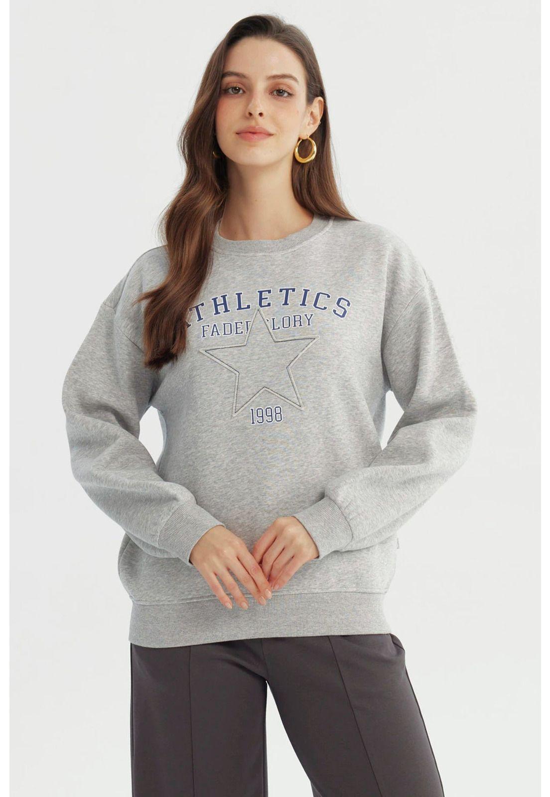 Polerón Mujer Classic Gris Melange - ll-0