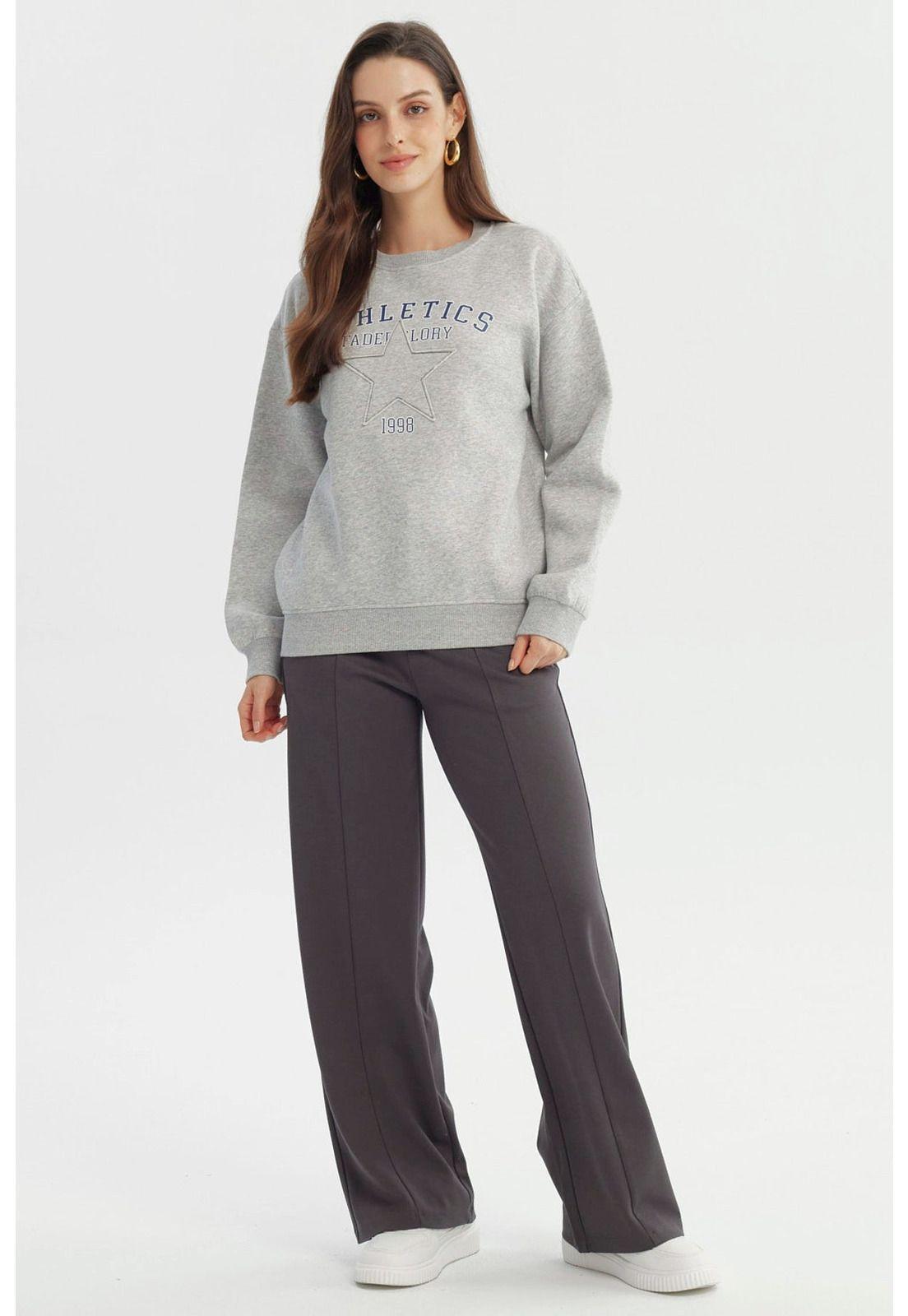 Polerón Mujer Classic Gris Melange - ll-3