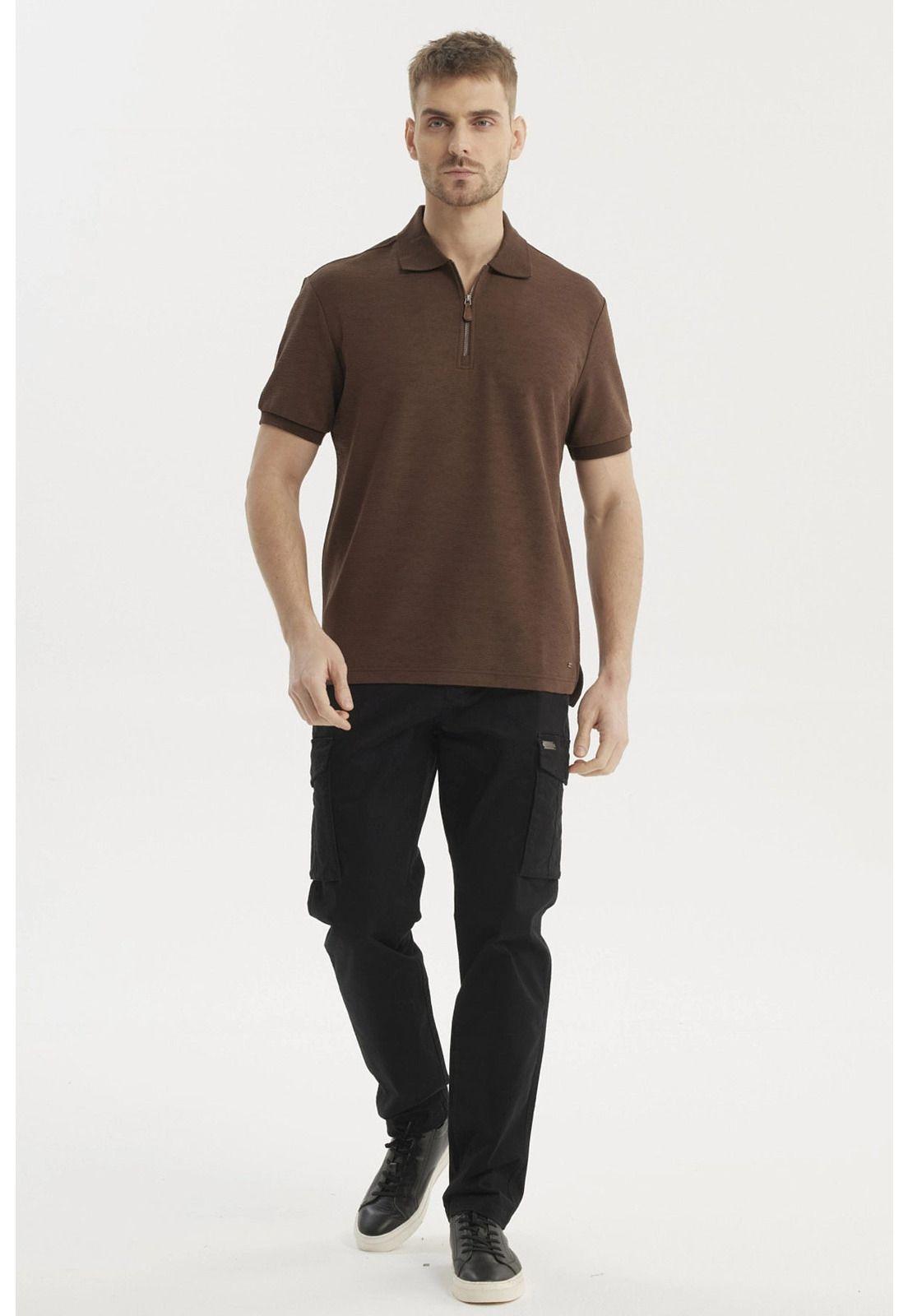 Polera Hombre Textura Vertical Chocolate-3