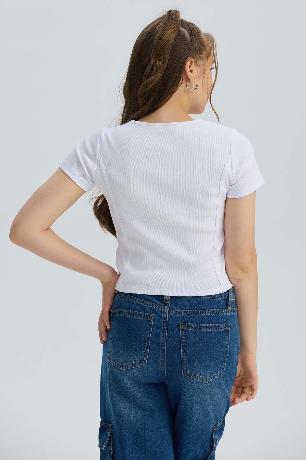 Polera Niña Con Bordado Blanco-2