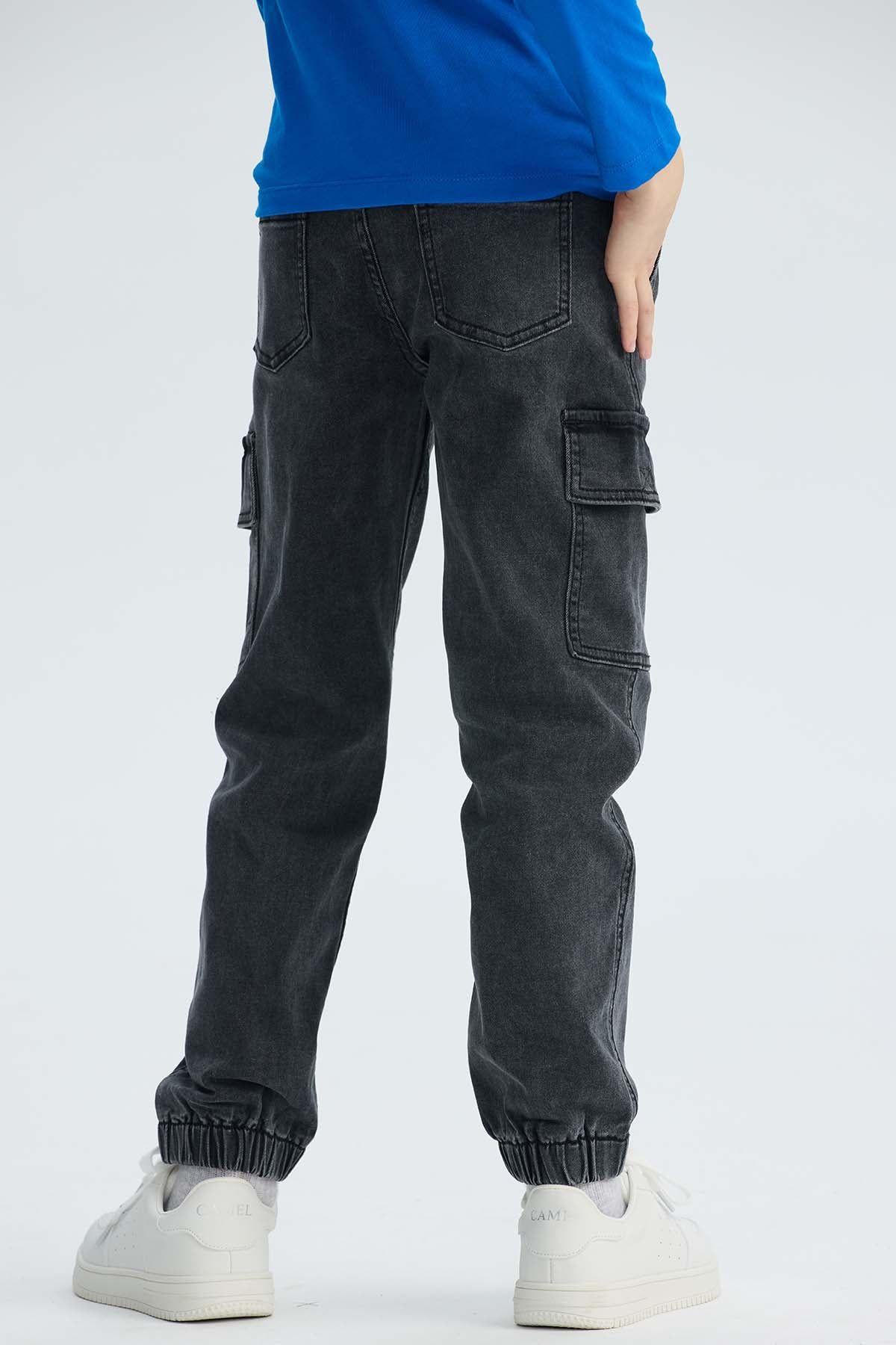 Jeans Niño Jogger Cargo Negro-2