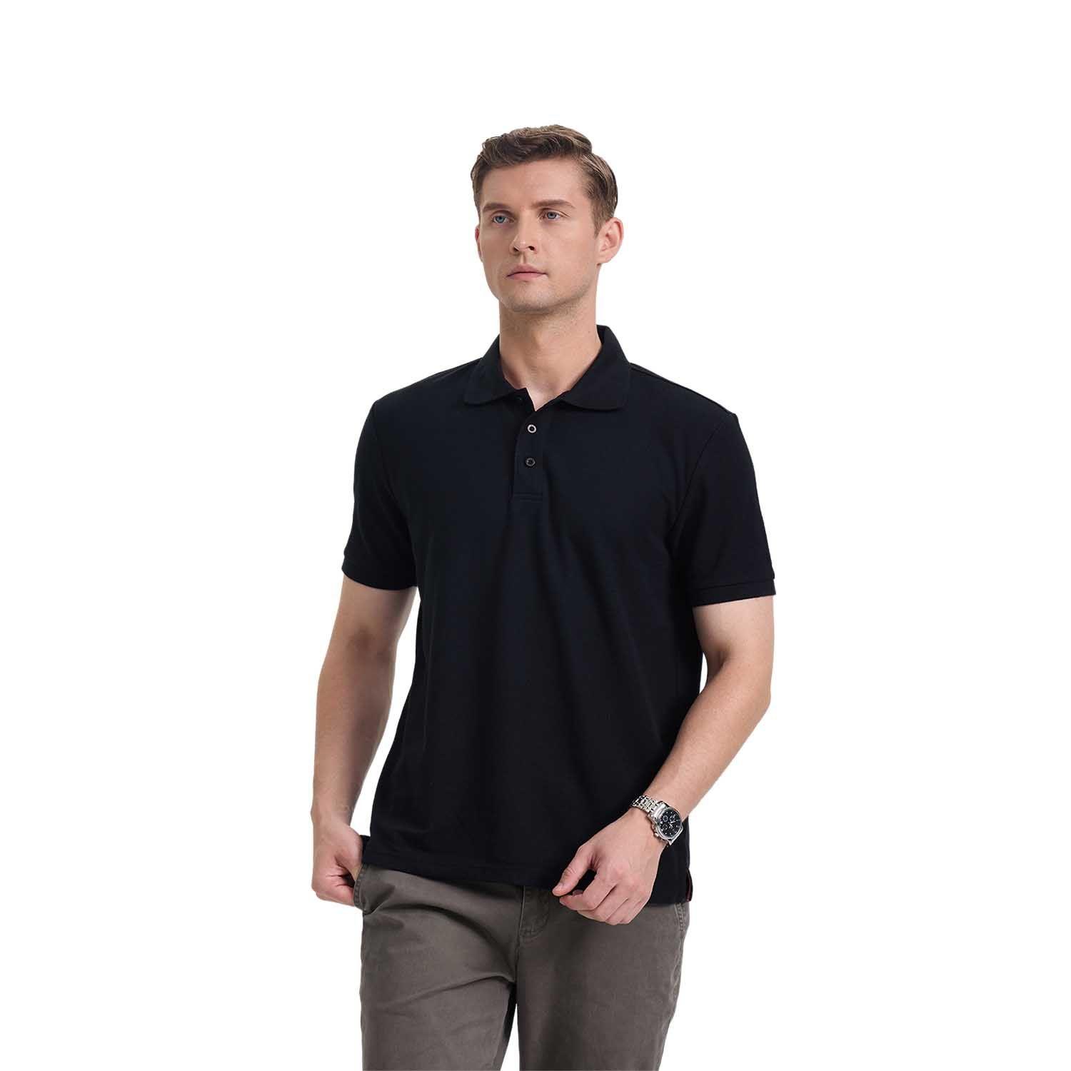 Polera Hombre Pique Lisa Básica Negro Fashion's Park-0