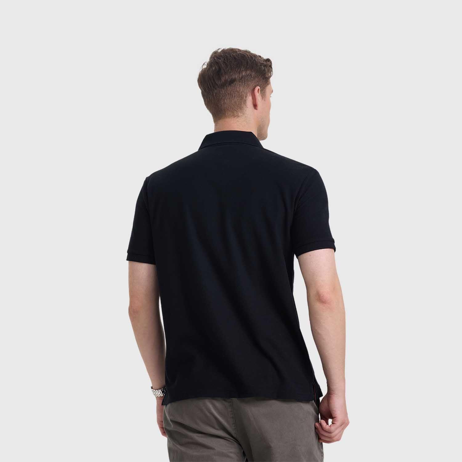 Polera Hombre Pique Lisa Básica Negro Fashion's Park-2