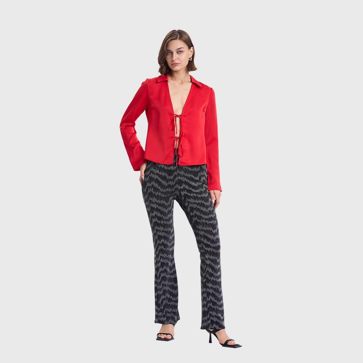 Blusa Mujer Con Amarras Rojo Fashions Park-3