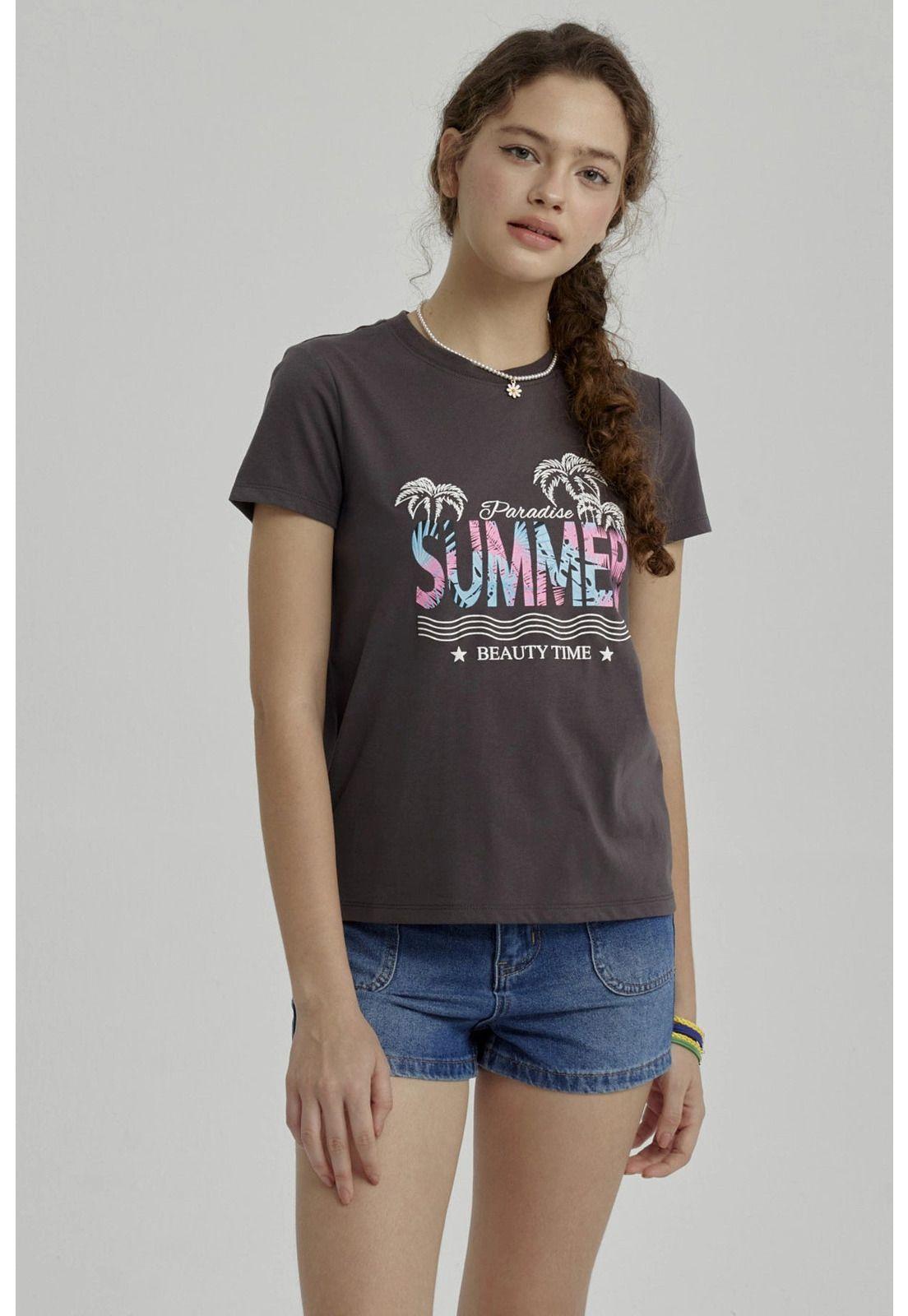 Polera Niña Básica Estampada Marengo - ll-0
