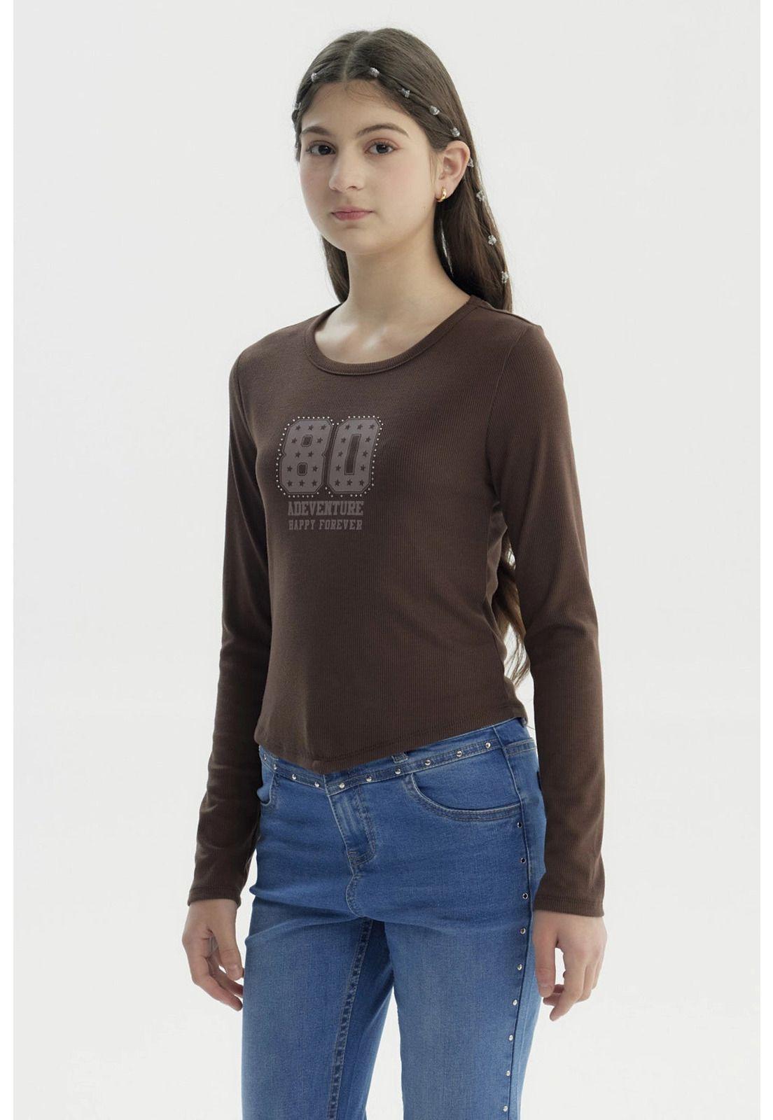 Polera Niña Slim Café - lV-1