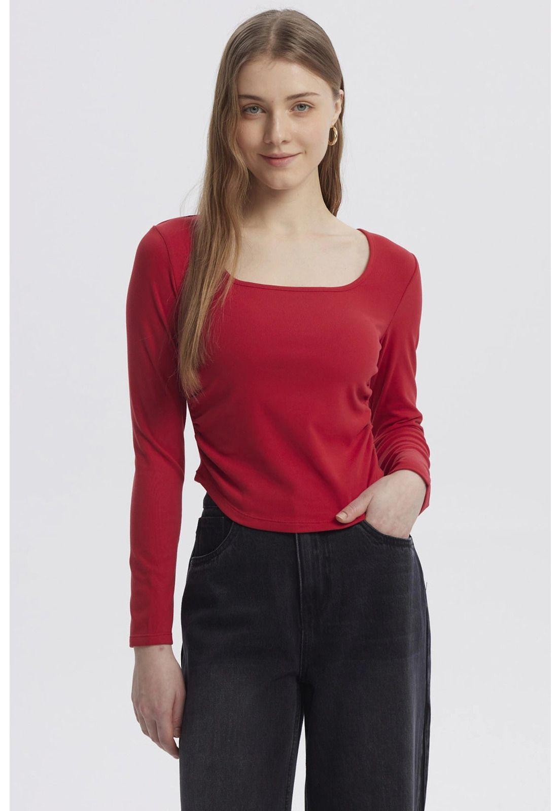 Polera Mujer Basic Rojo - ll-0