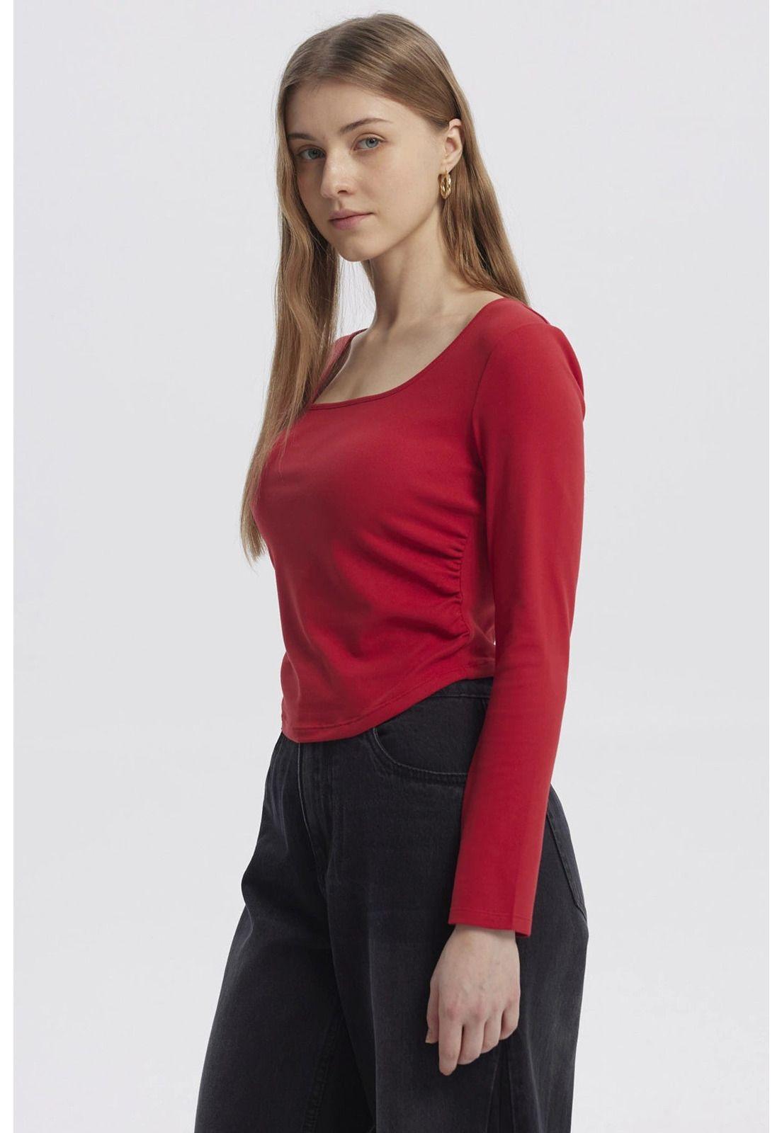 Polera Mujer Basic Rojo - ll-1