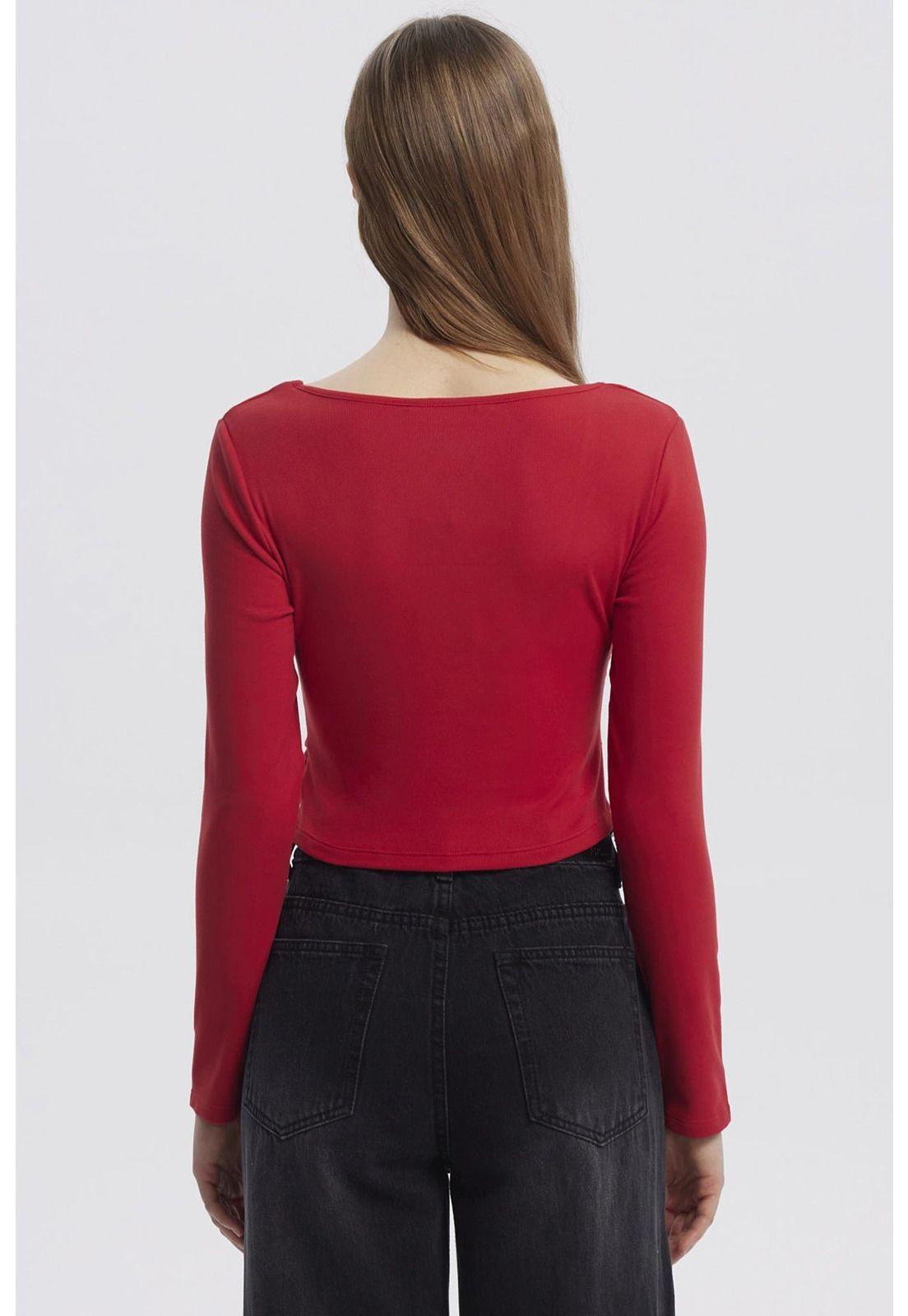 Polera Mujer Basic Rojo - ll-2