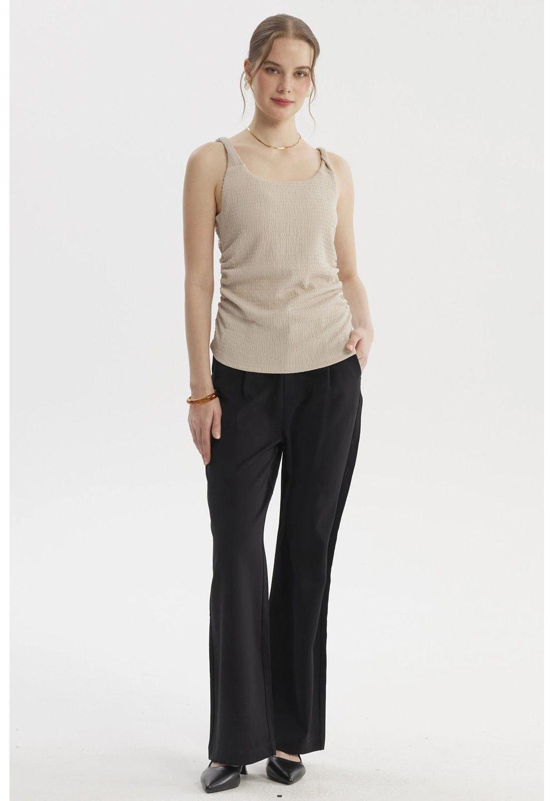 Polera Mujer Tirante Trenzado Arena-3