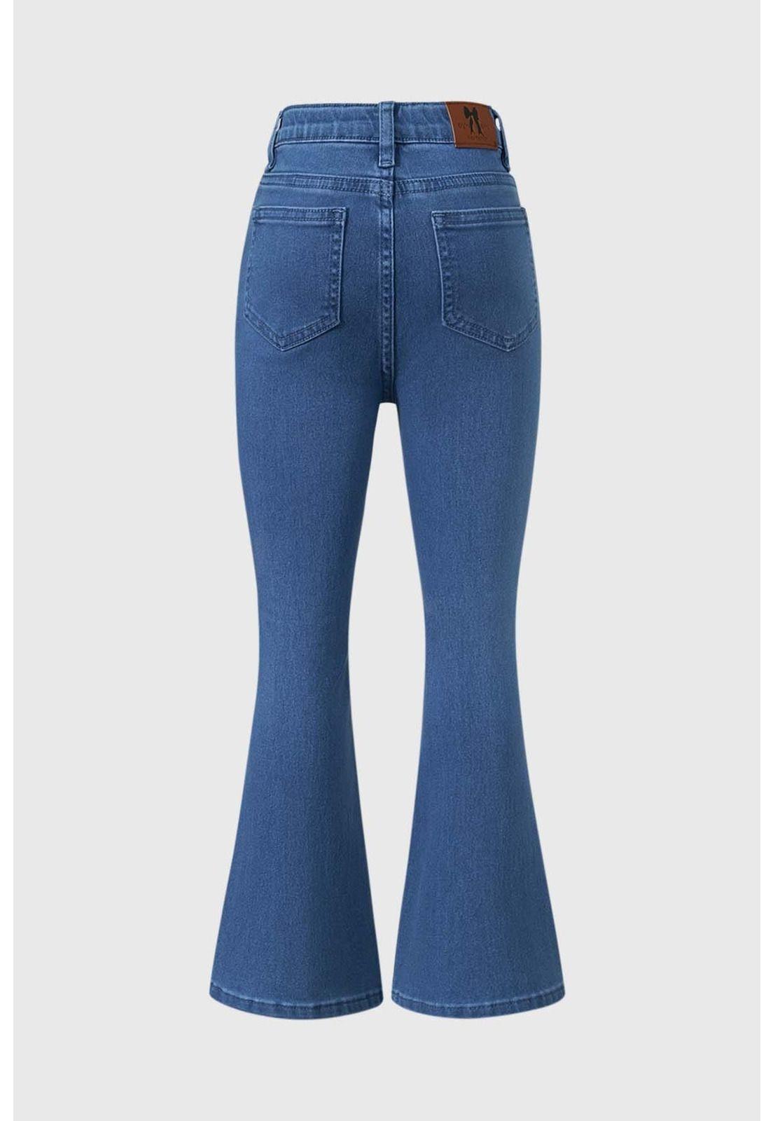 Jeans Niña Flare Leggins Azul-1