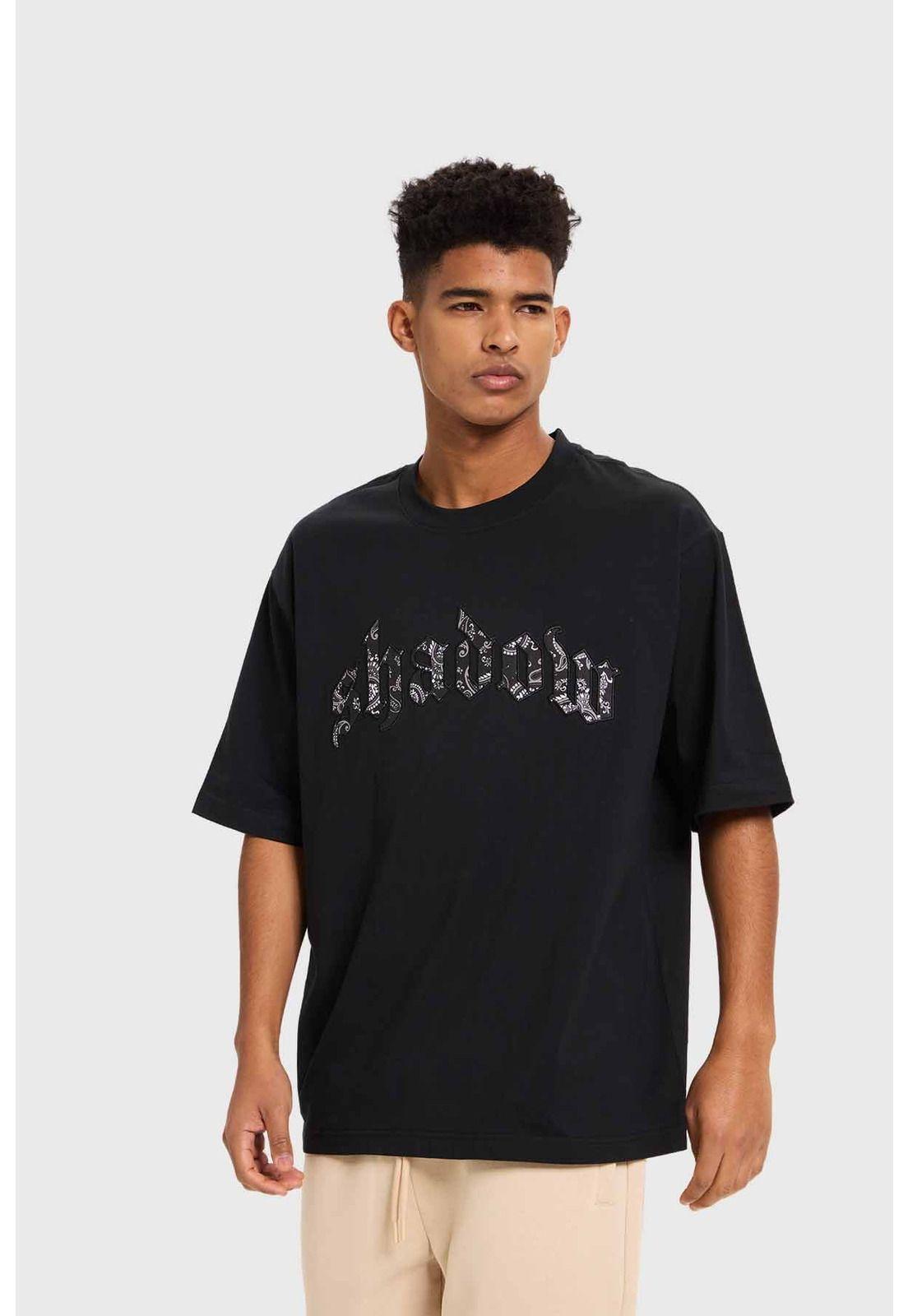 Polera Hombre Bordado Negro - ll-0