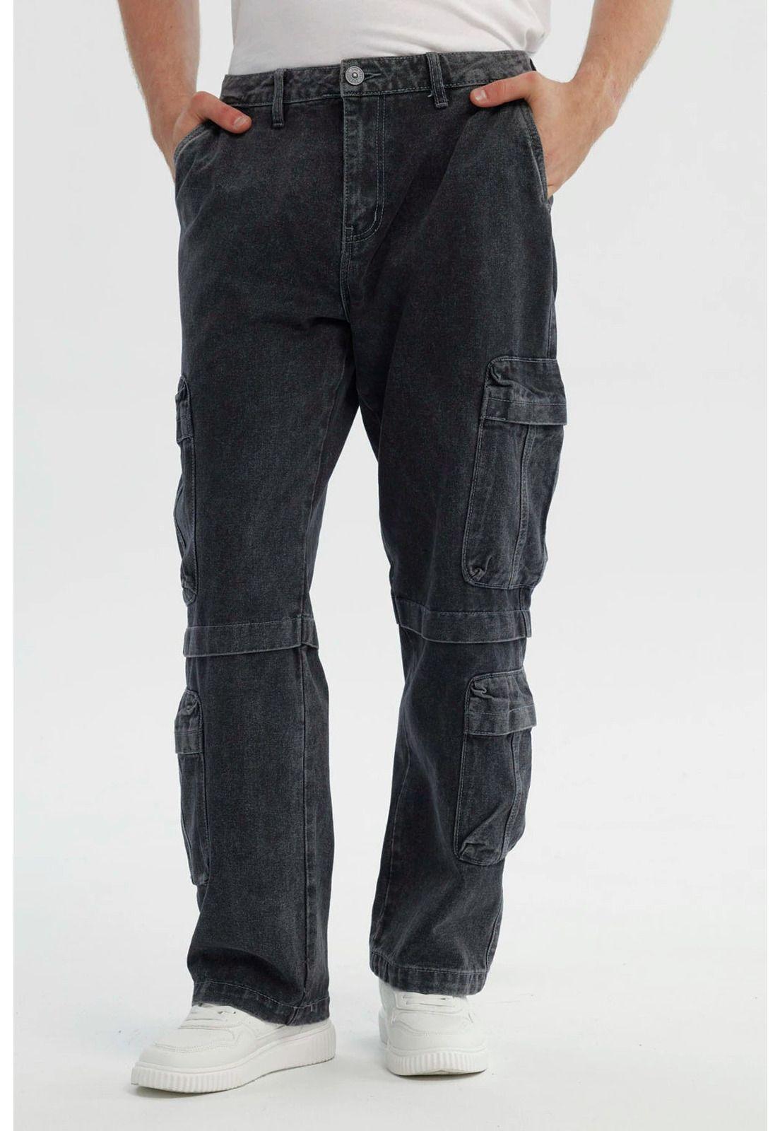 Jeans Hombre Calce Recto Gris-0