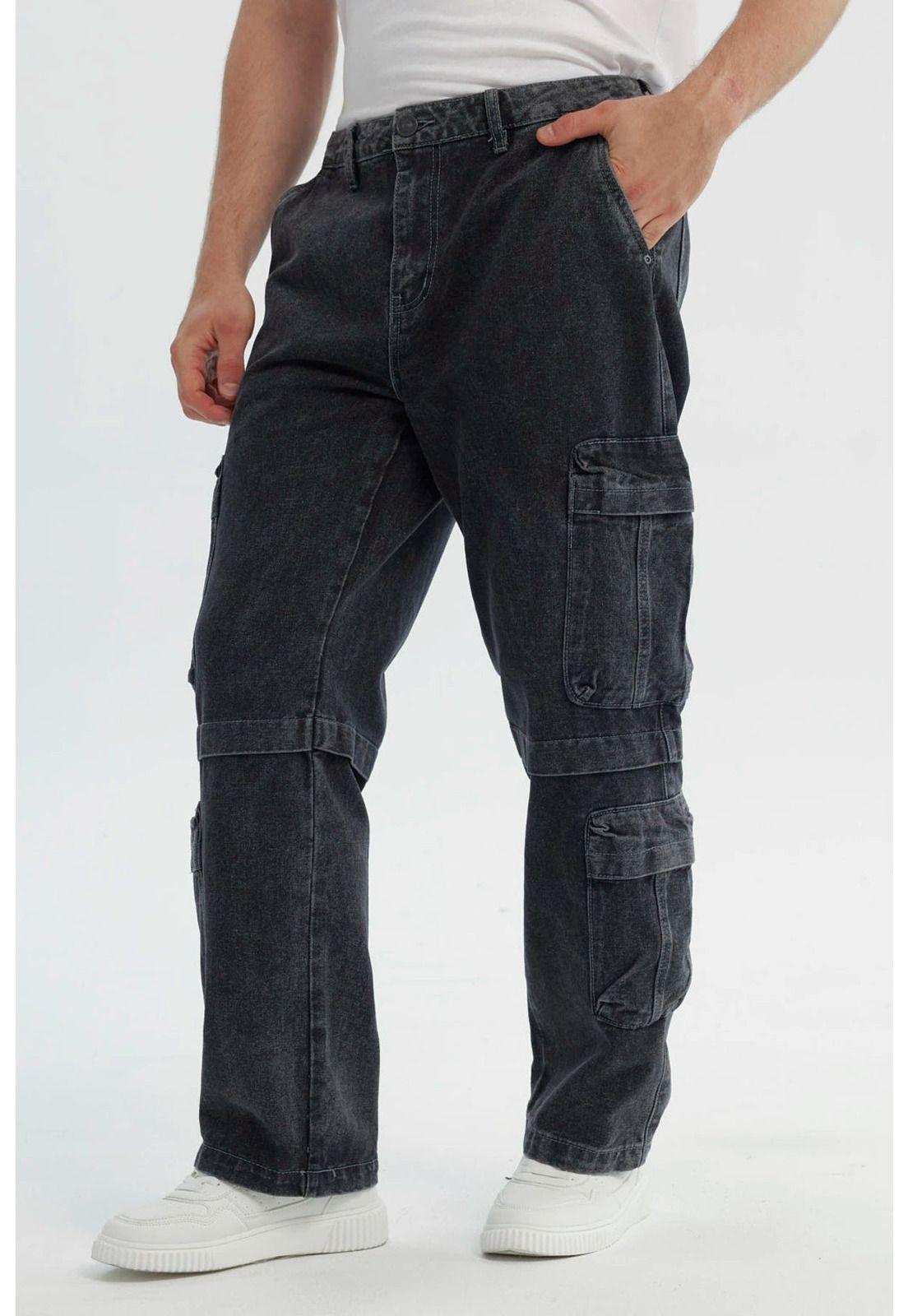 Jeans Hombre Calce Recto Gris-1