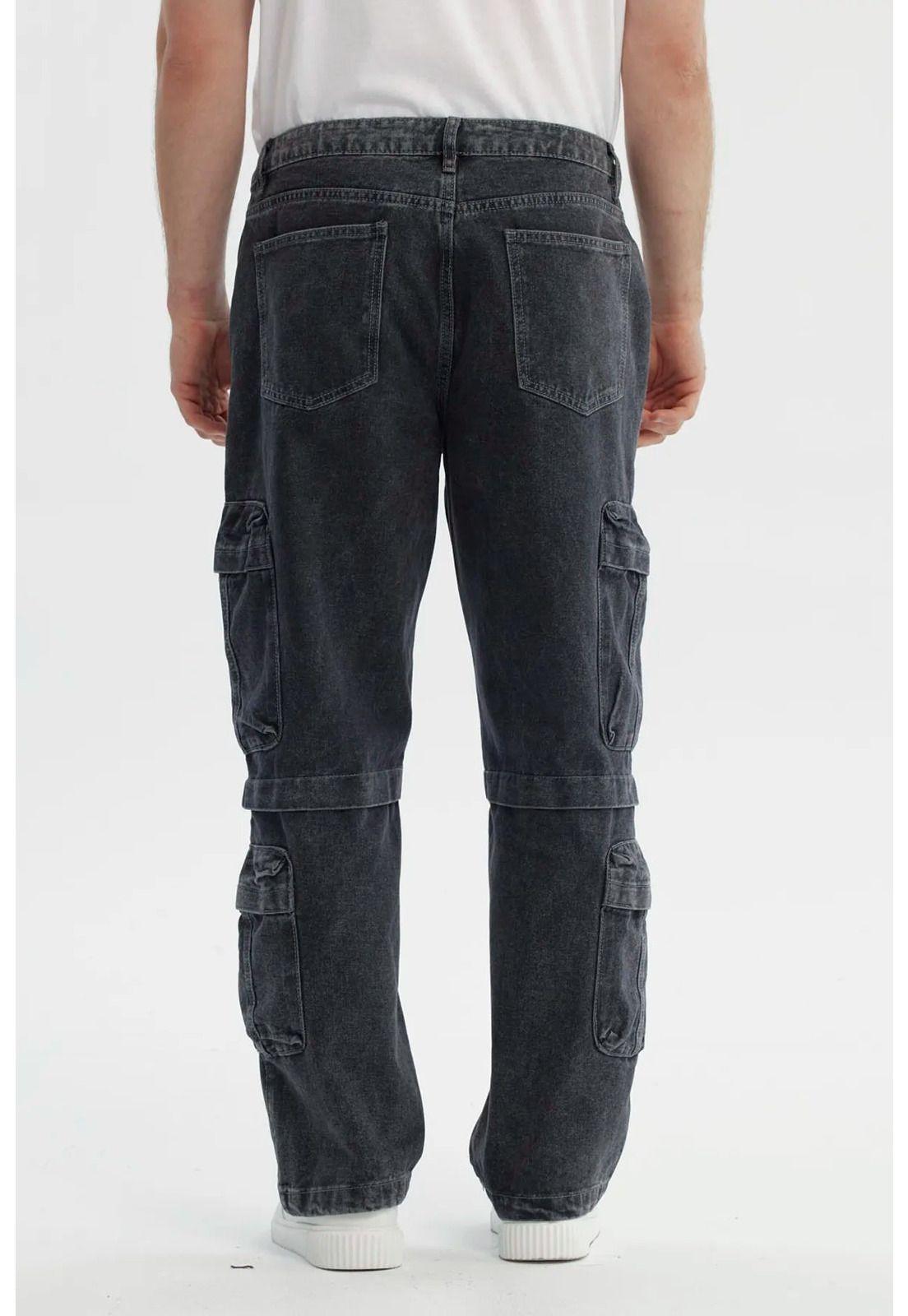 Jeans Hombre Calce Recto Gris-2