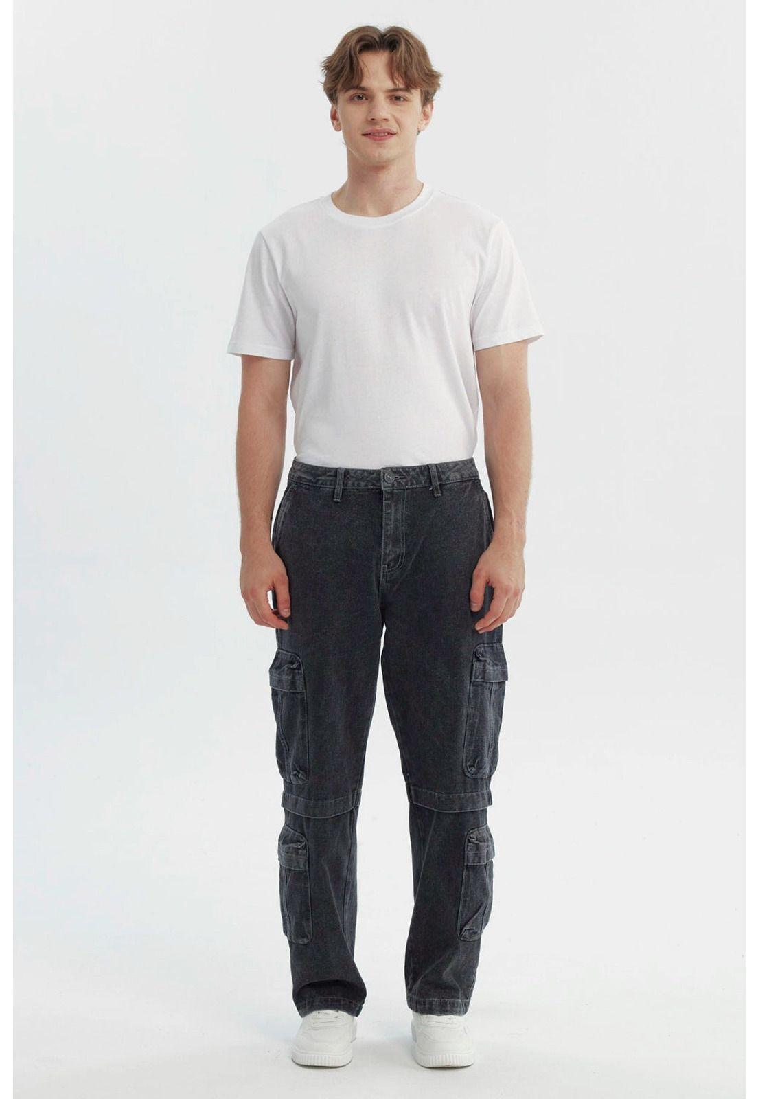 Jeans Hombre Calce Recto Gris-3