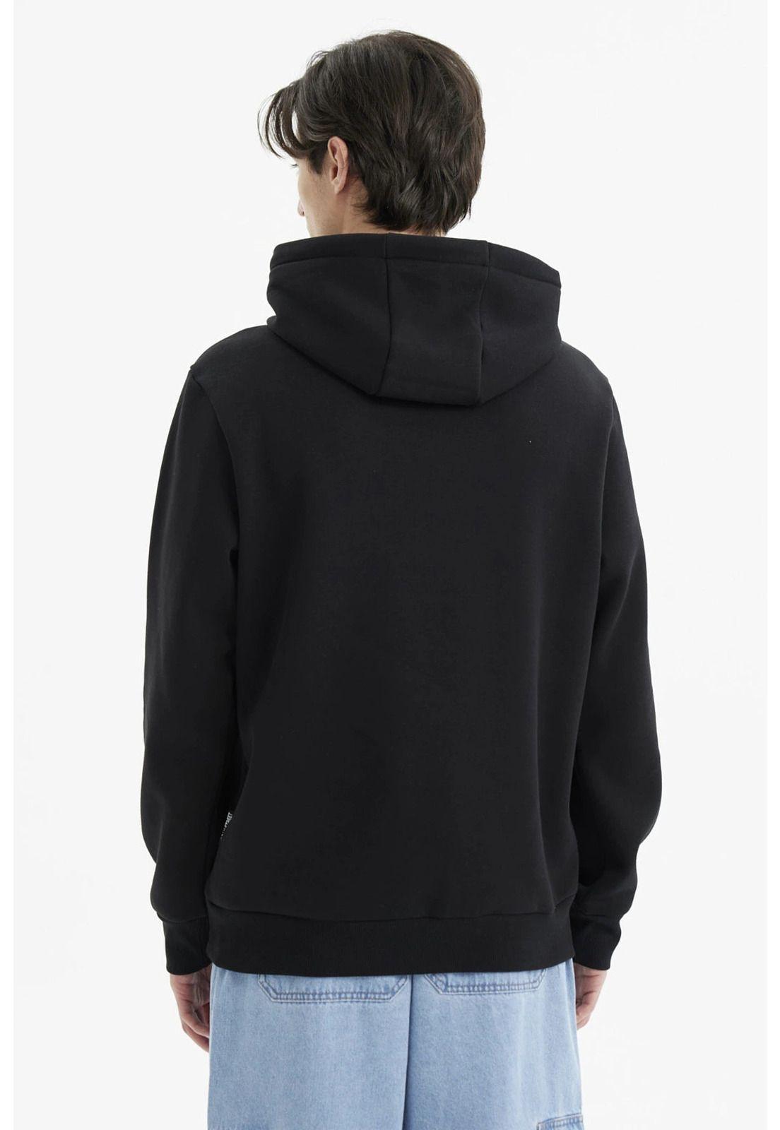 Polerón Hombre Hoodie Básico Negro - ll-2