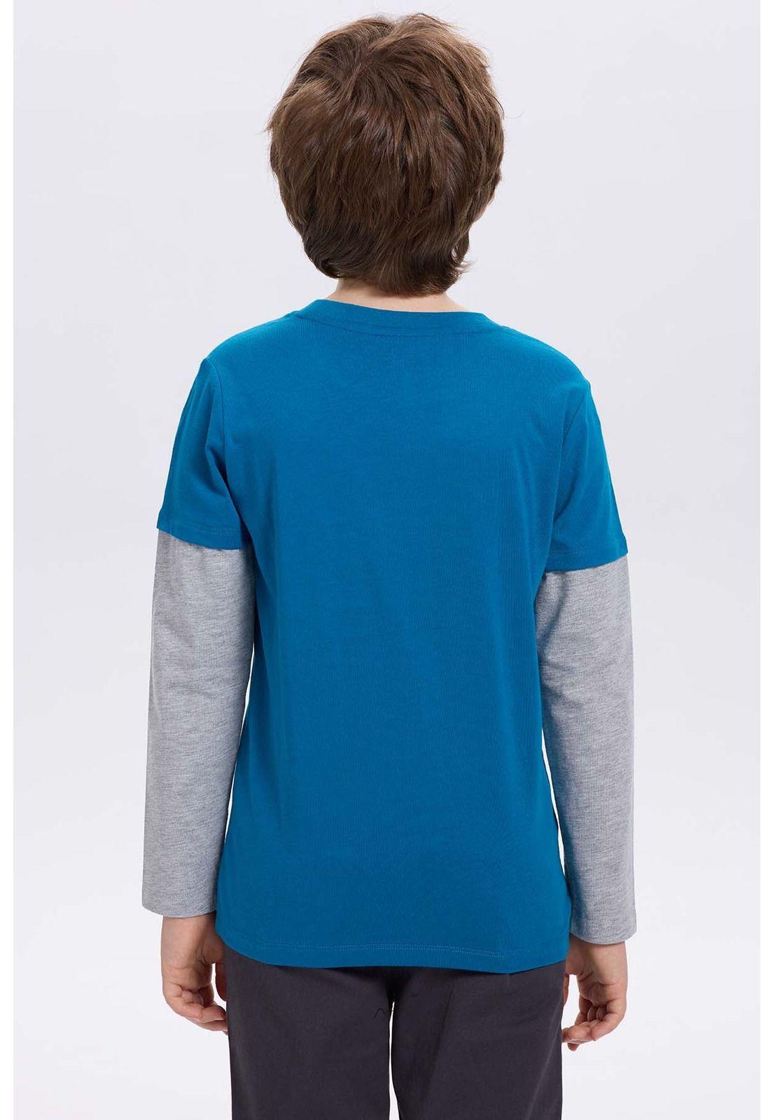 Polera Niño Doble Manga Básica-1