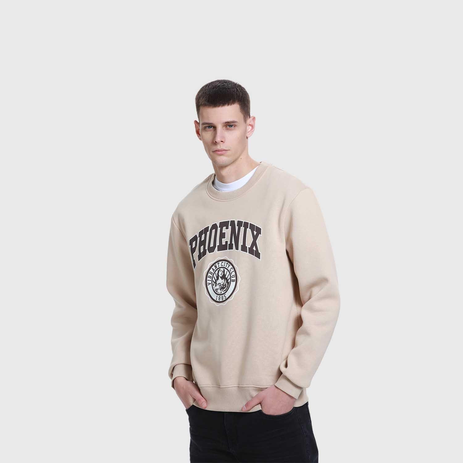 Polerón Hombre Print Posicional Beige Fashion's Park-1