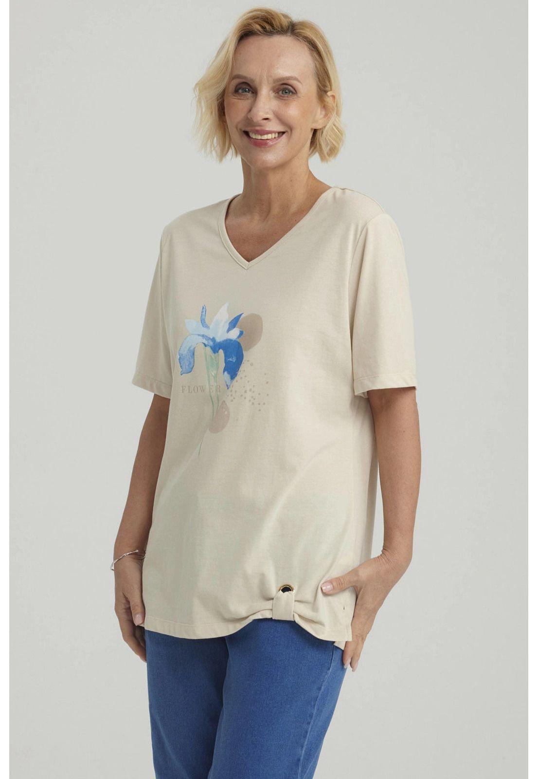 Polera Mujer Print Beige - ll-5