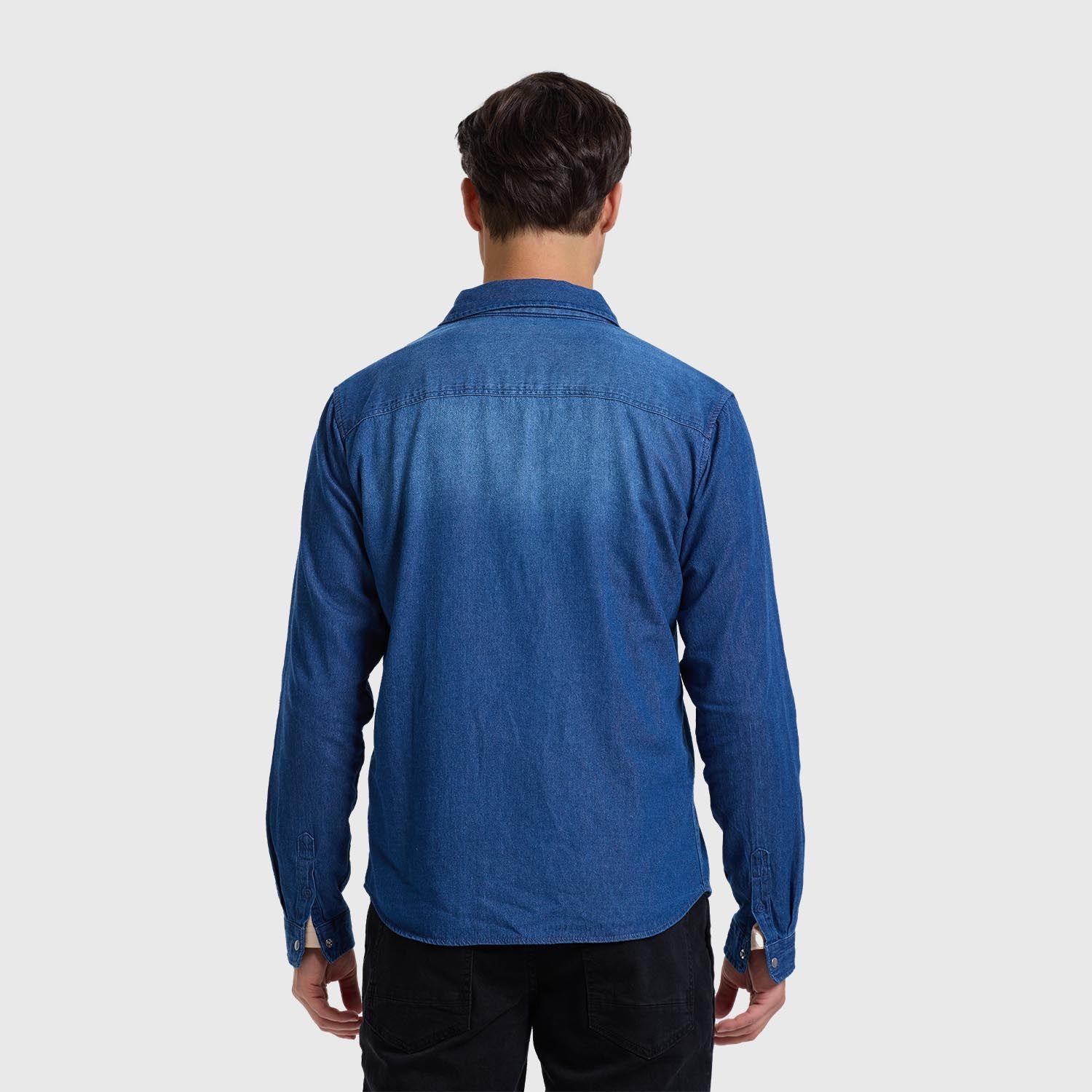 Camisa Hombre Western Azul Oscuro-2