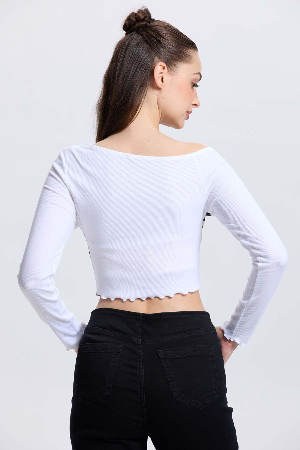 Polera Mujer Asímetrica Blanco-2
