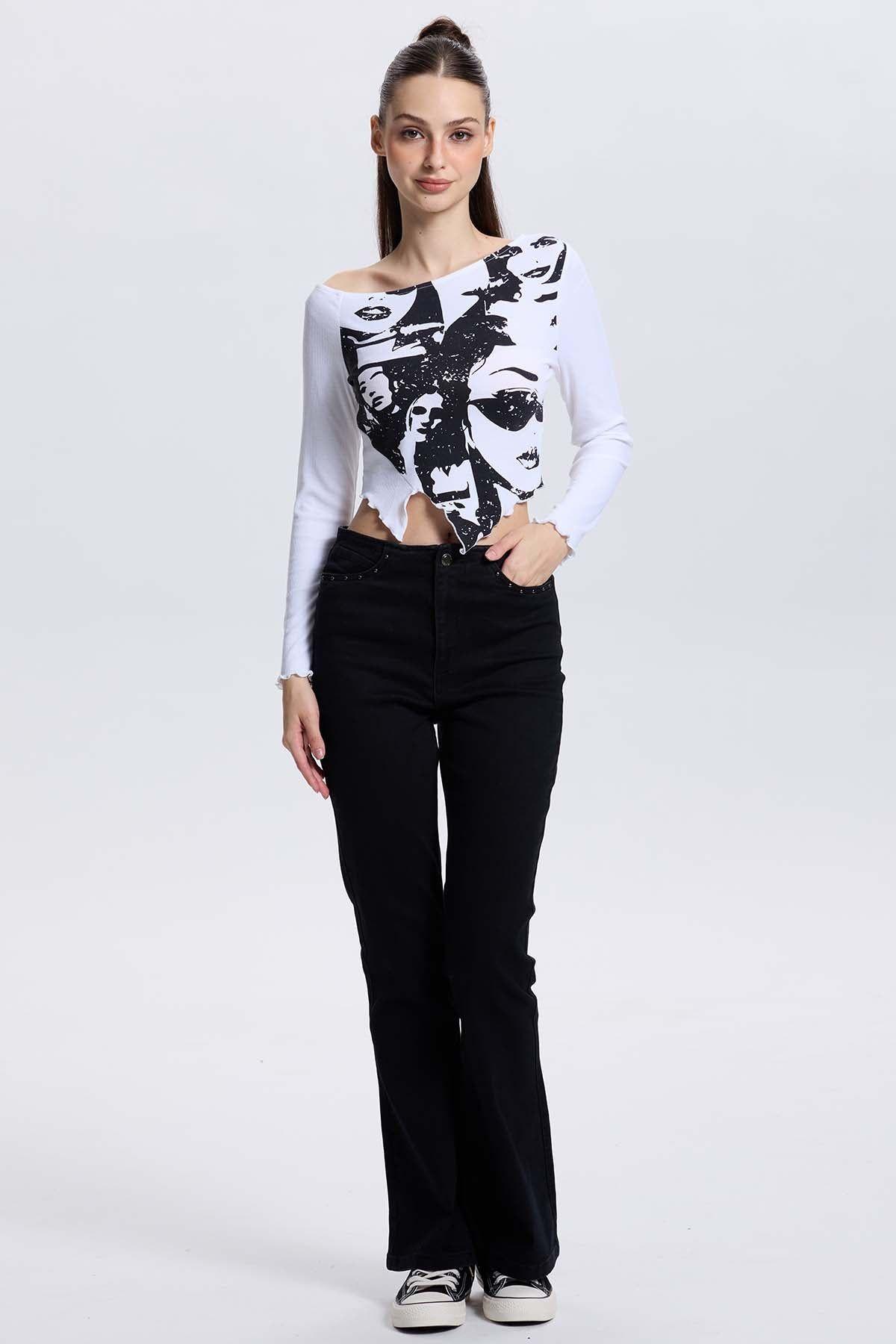 Polera Mujer Asímetrica Blanco-3