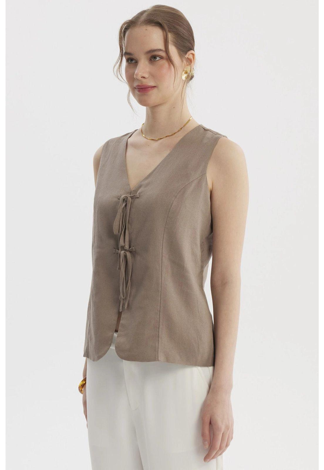 Blusa Mujer Slim Beige-1