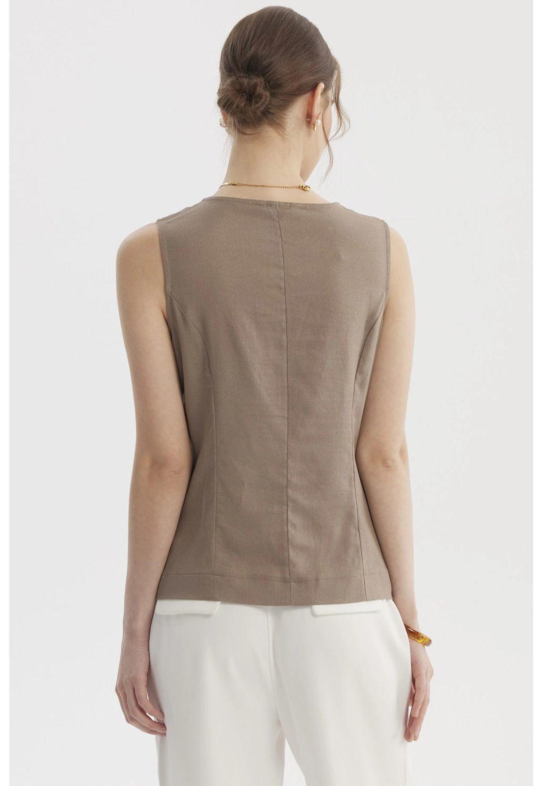 Blusa Mujer Slim Beige-2
