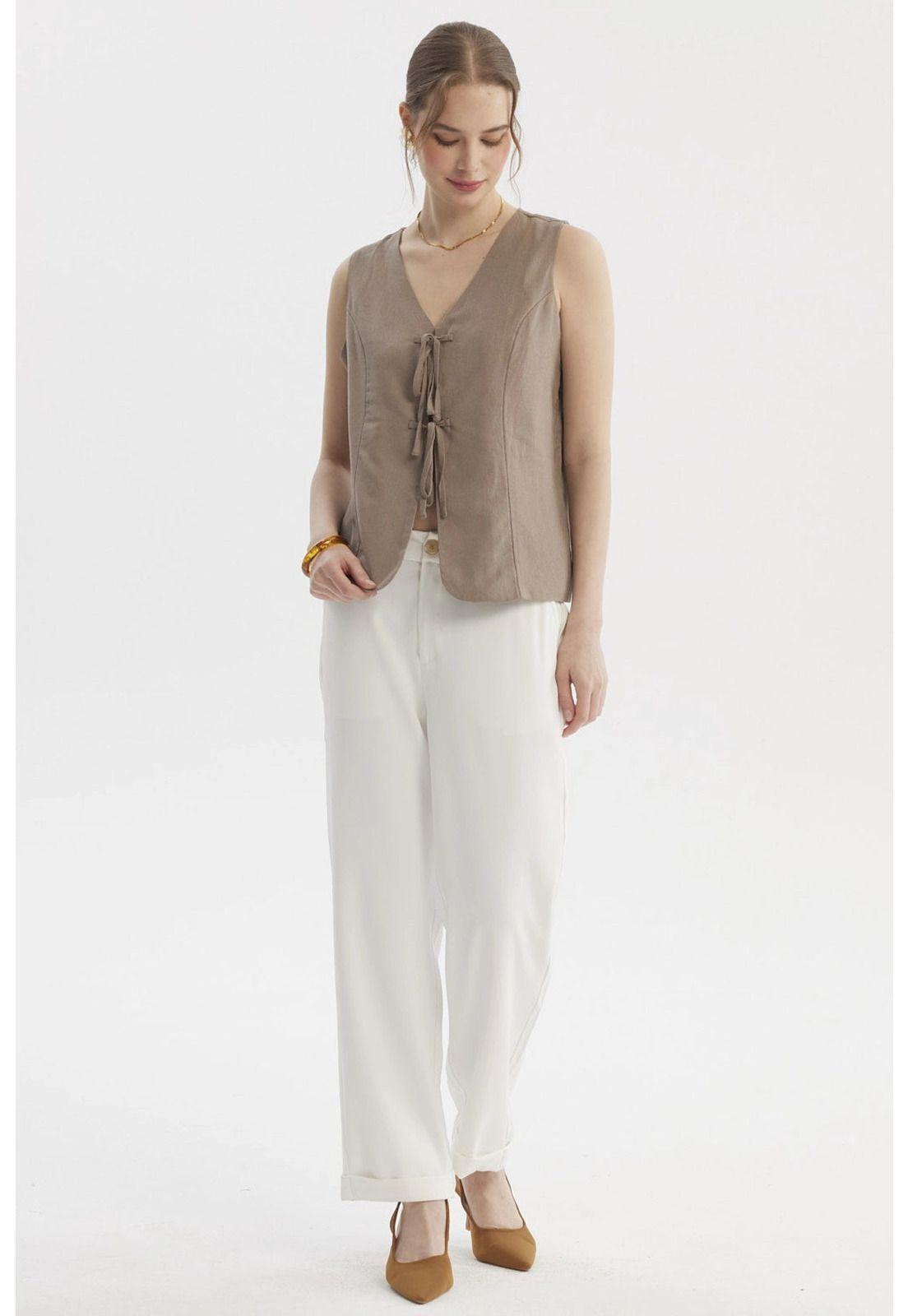 Blusa Mujer Slim Beige-3