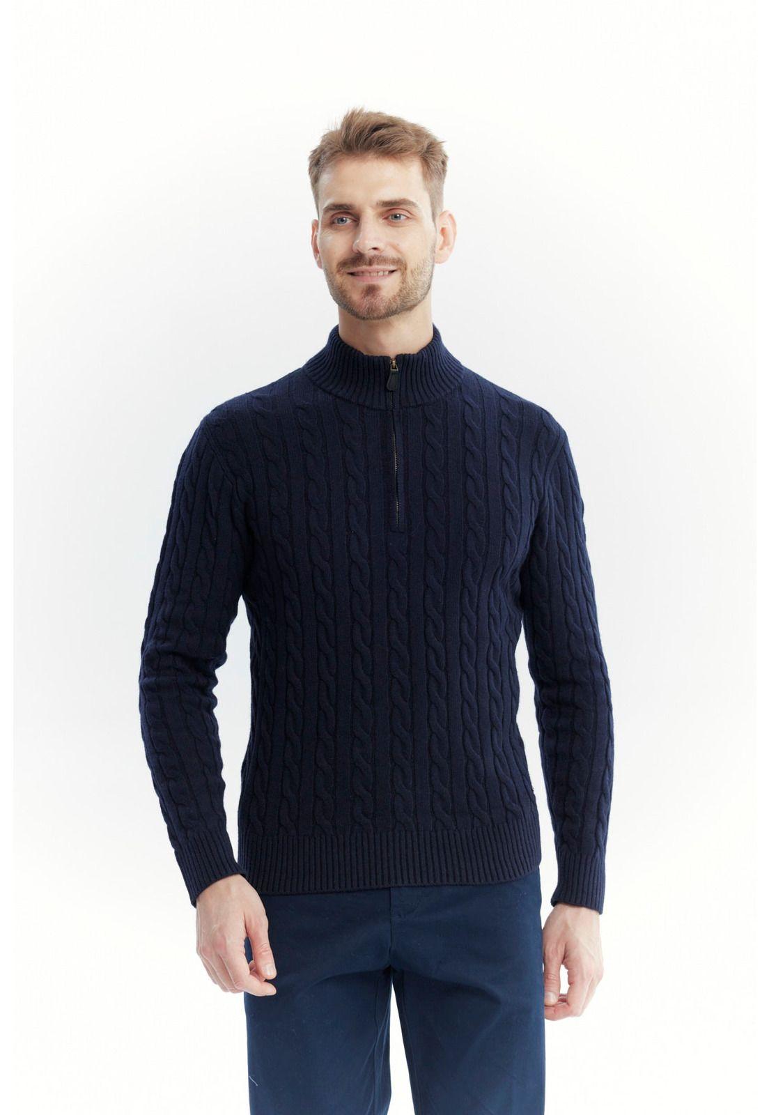 Sweater Hombre Slim Azul Marino - ll-0
